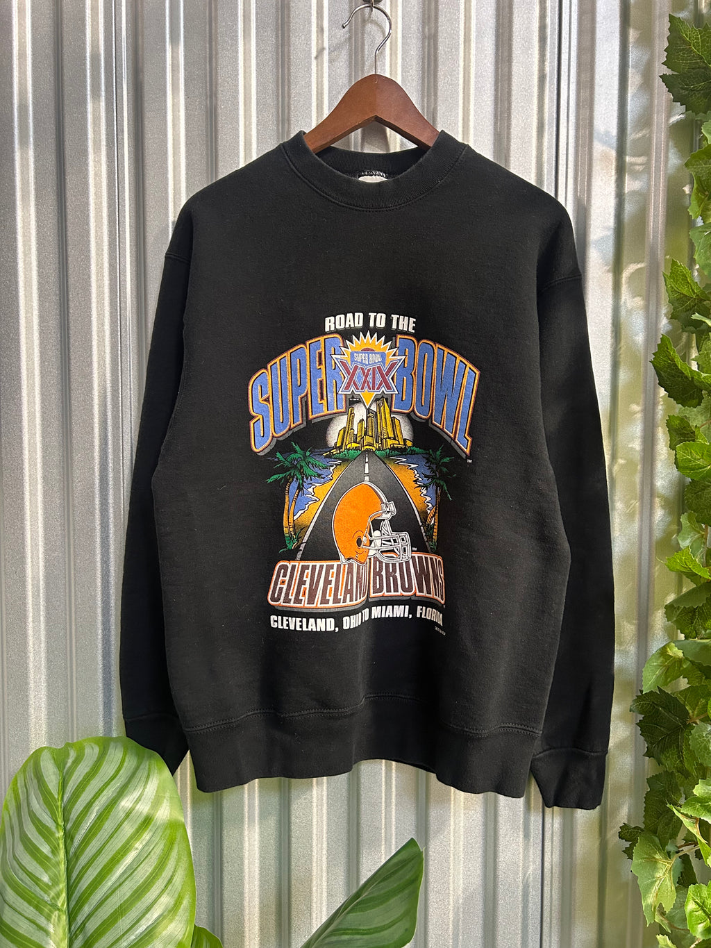 Vintage Cleveland Browns Road To The Superbowl Crewneck- Size Large