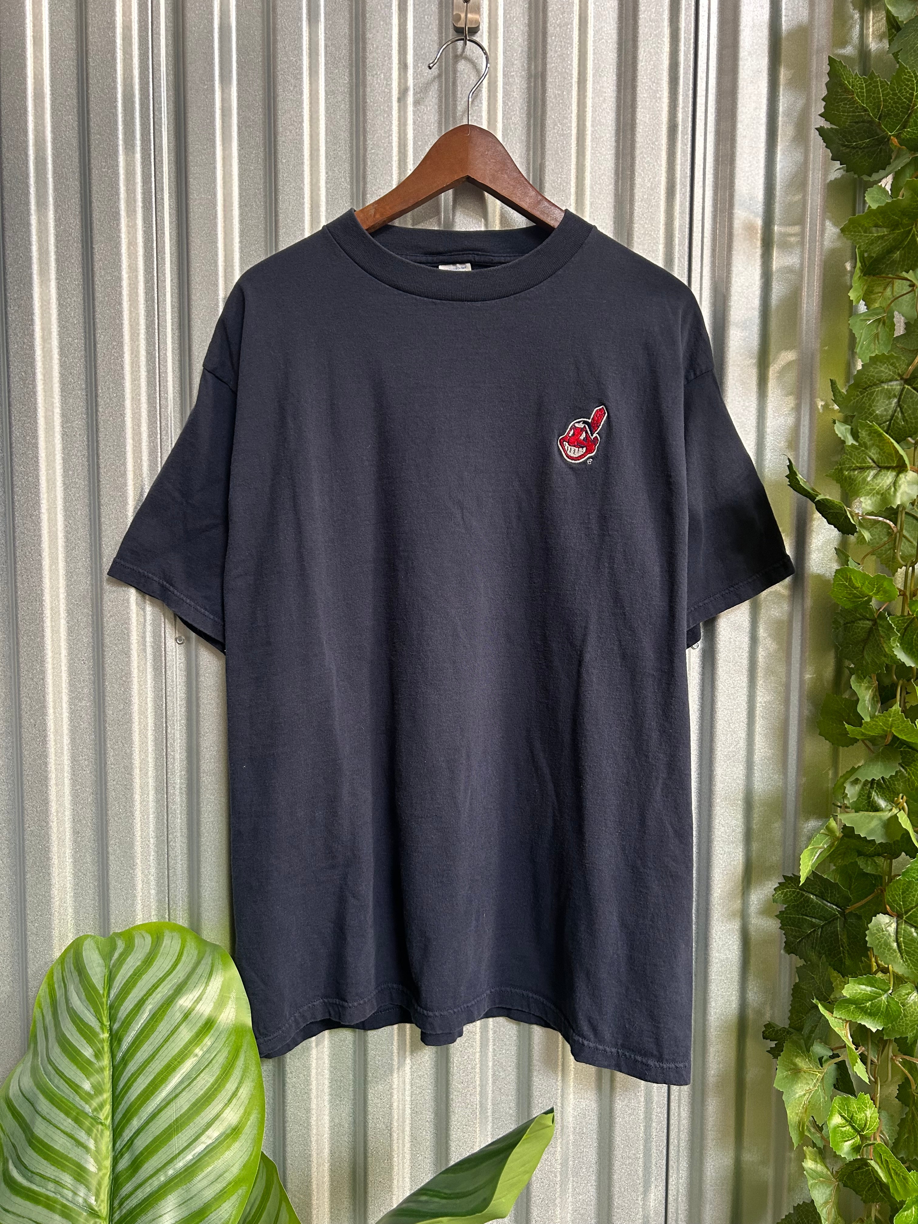 Vintage Cleveland Indians Embroidered Wahoo T-shirt - Size XL