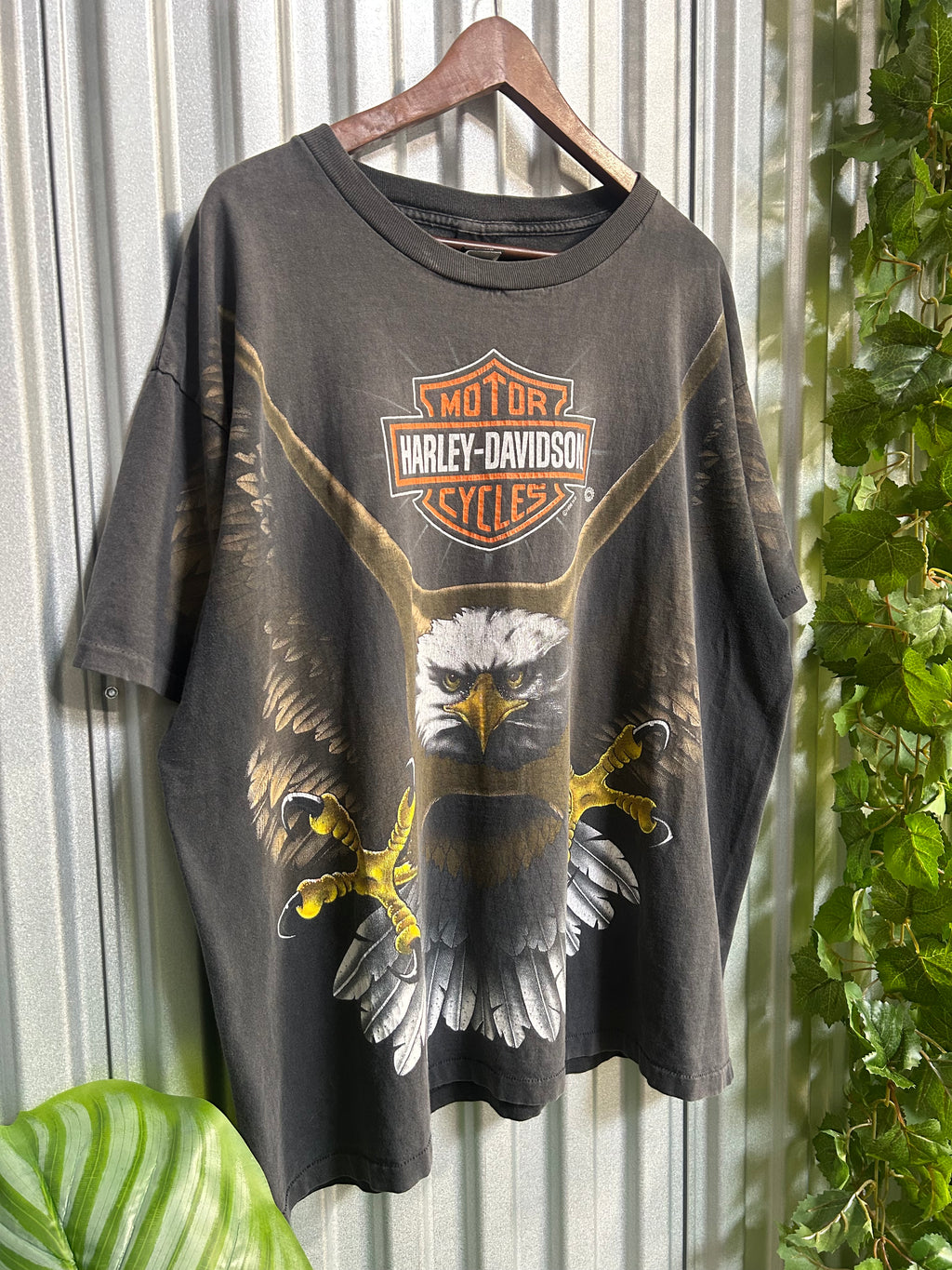 Vintage Harley Davidson Eagle AOP T-shirt - Size XL