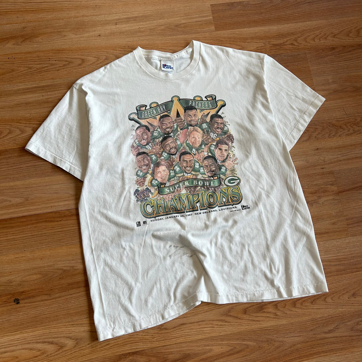 Vintage Green Bay Packers Super Bowl Big Head T-shirt - Size 2XL