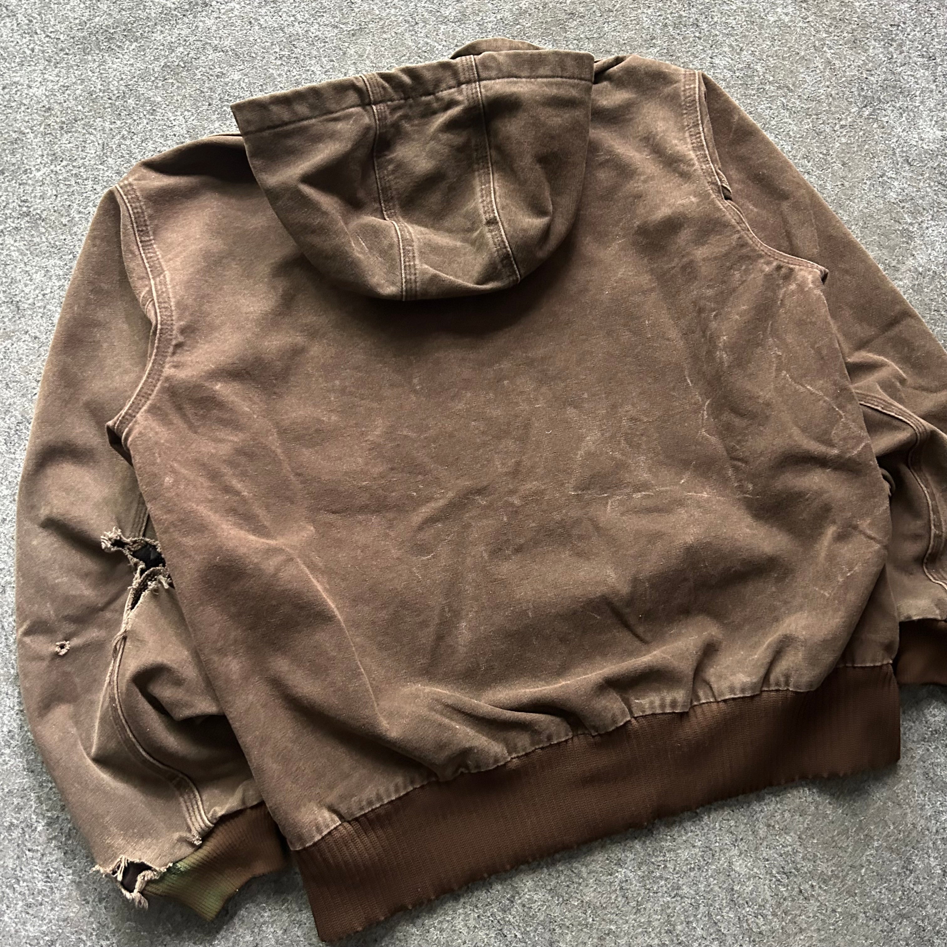 Vintage Distressed Brown Carhartt Hooded Jacket