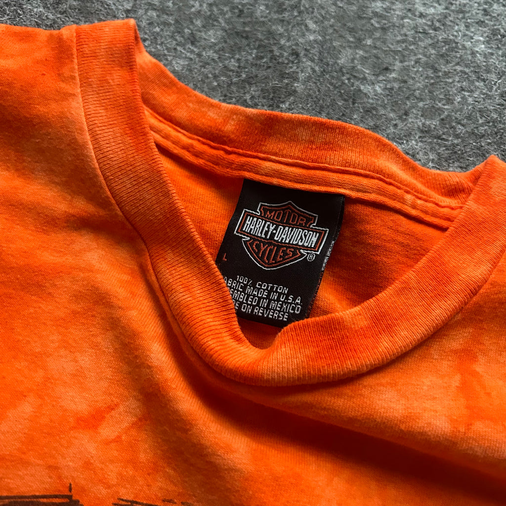 Vintage Harley Davidson Hollywood California Orange T-shirt