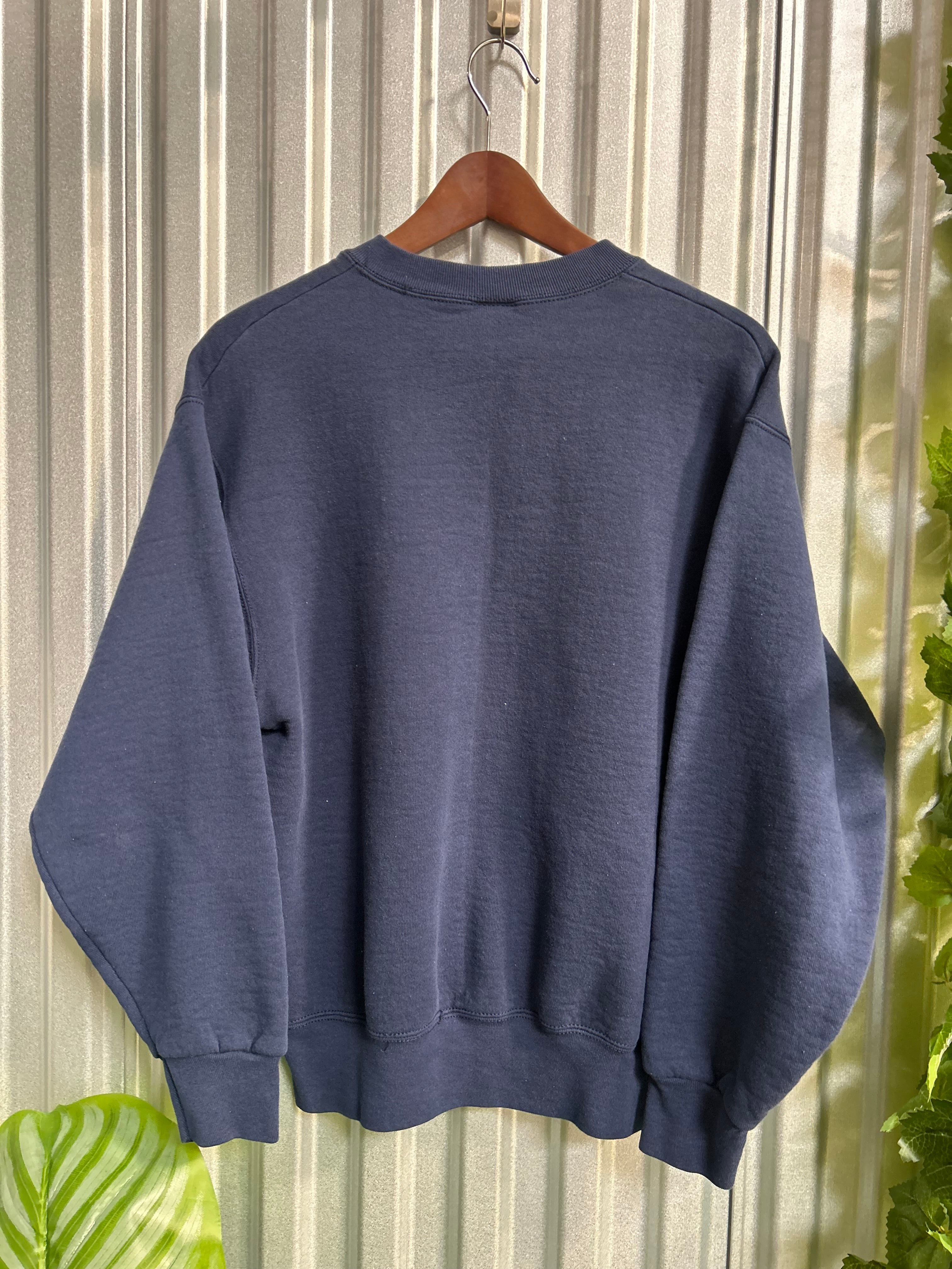 Vintage Cleveland Indians Navy Embroidered Crewneck- Size Medium