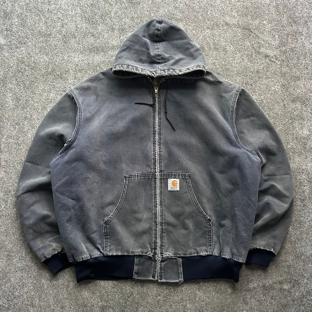 Vintage Distressed Navy Blue Carhartt Hooded Jacket