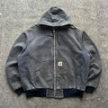 Vintage Distressed Navy Blue Carhartt Hooded Jacket