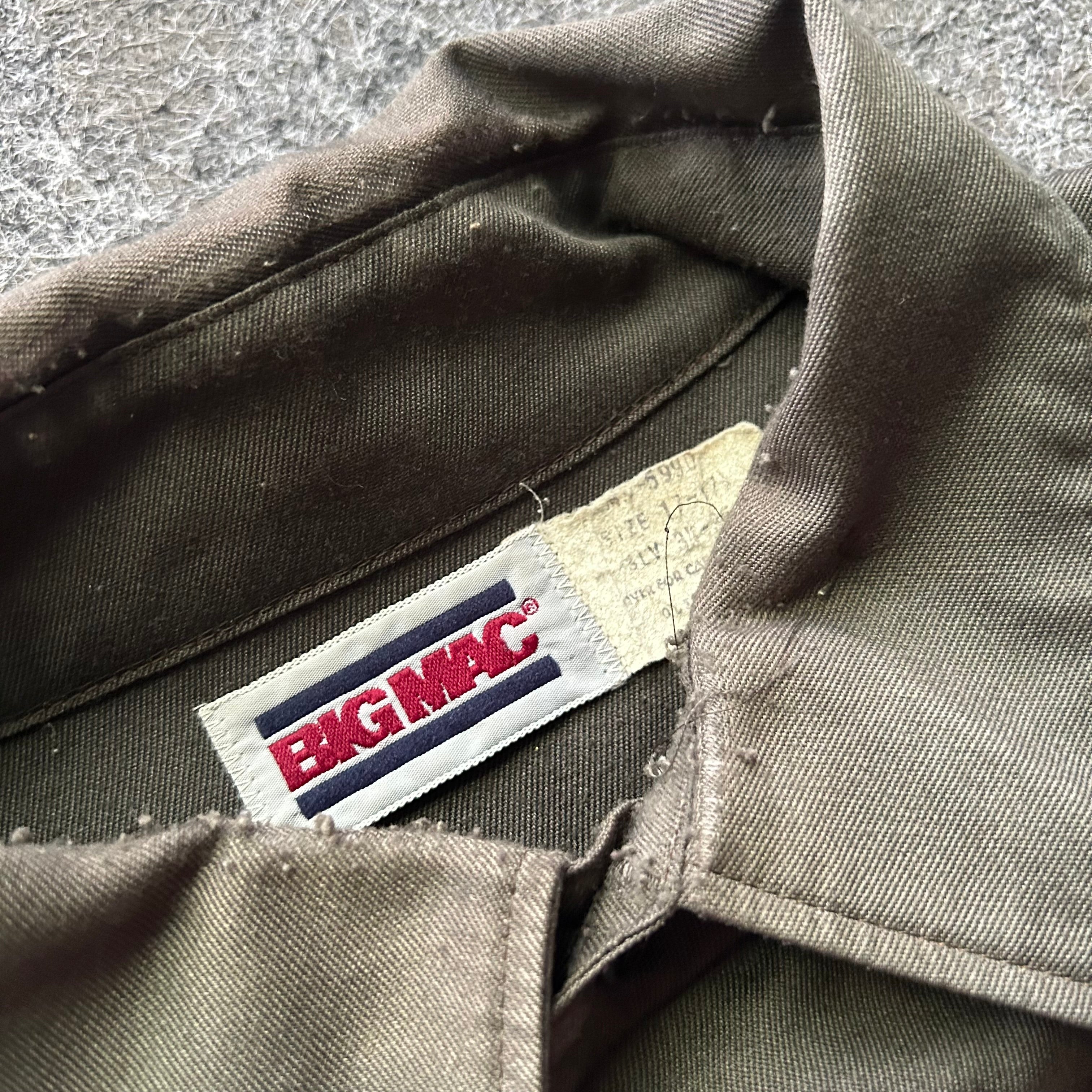 Vintage Distressed Olive Big Mac Long Sleeve Button Up Shirt