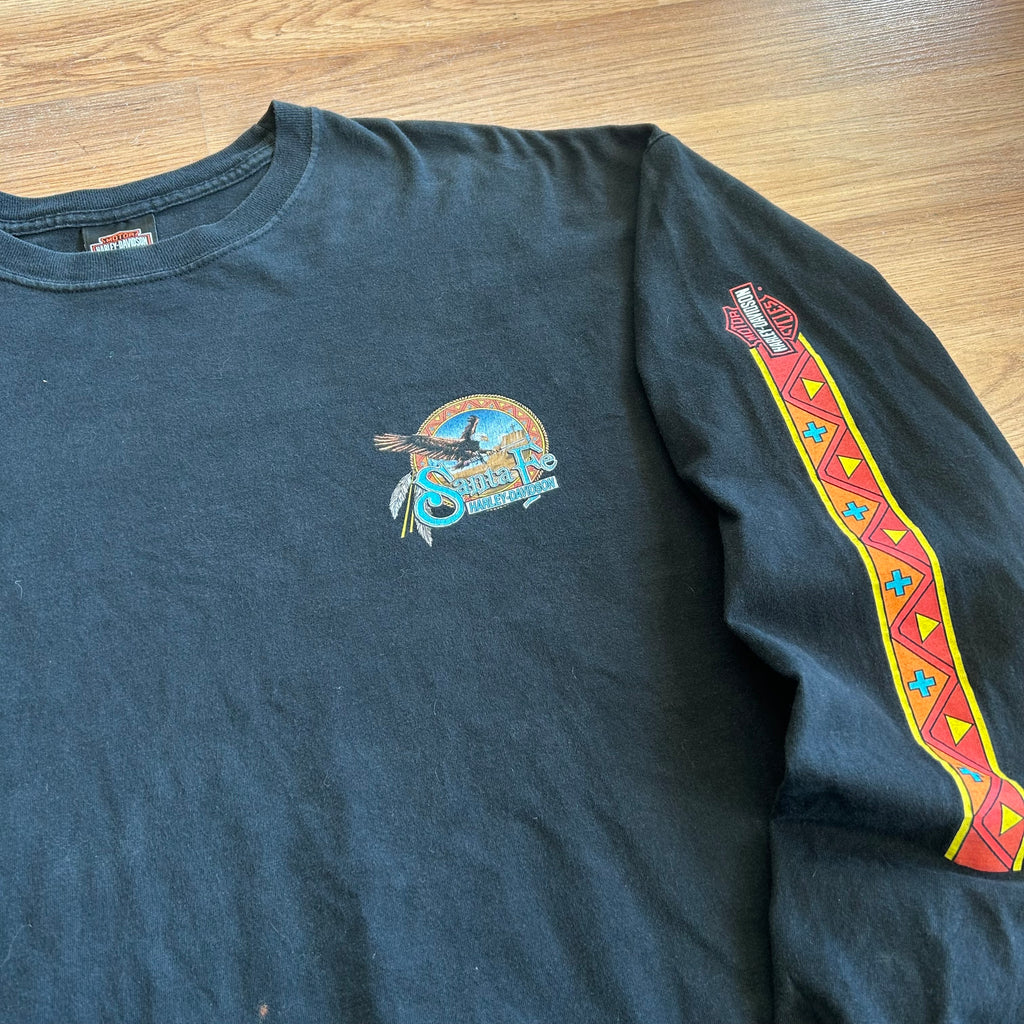 Vintage Harley Davidson Aztec Print Long Sleeve Shirt - Size 2XL