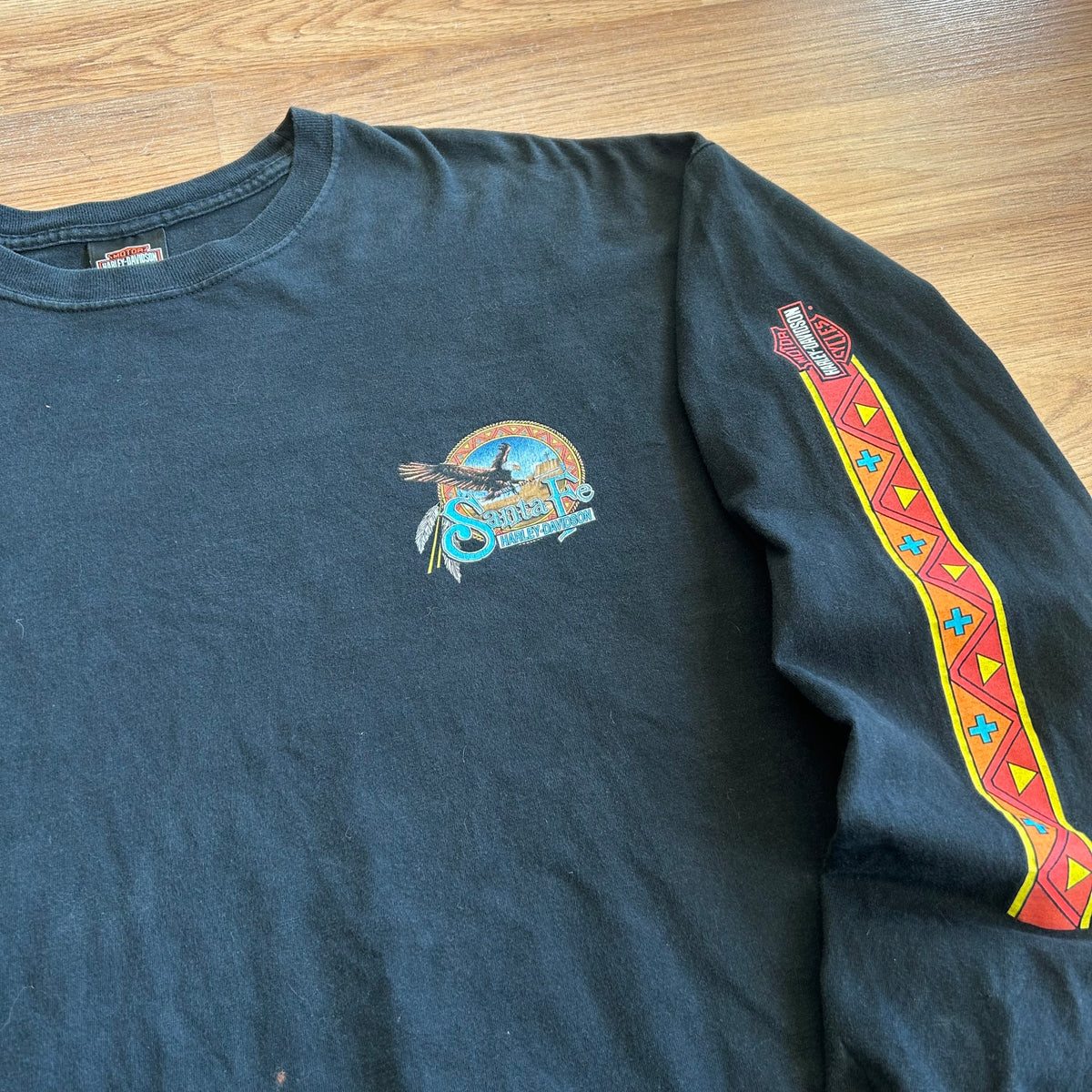 Vintage Harley Davidson Aztec Print Long Sleeve Shirt - Size 2XL