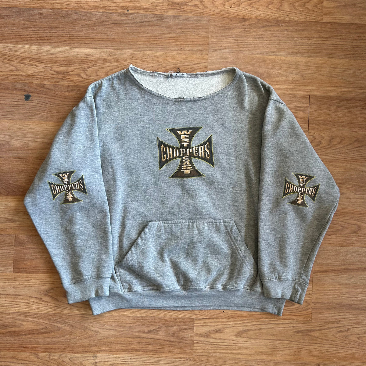 Vintage West Coast Choppers Big Cross Chopped Hoodie - Size Medium