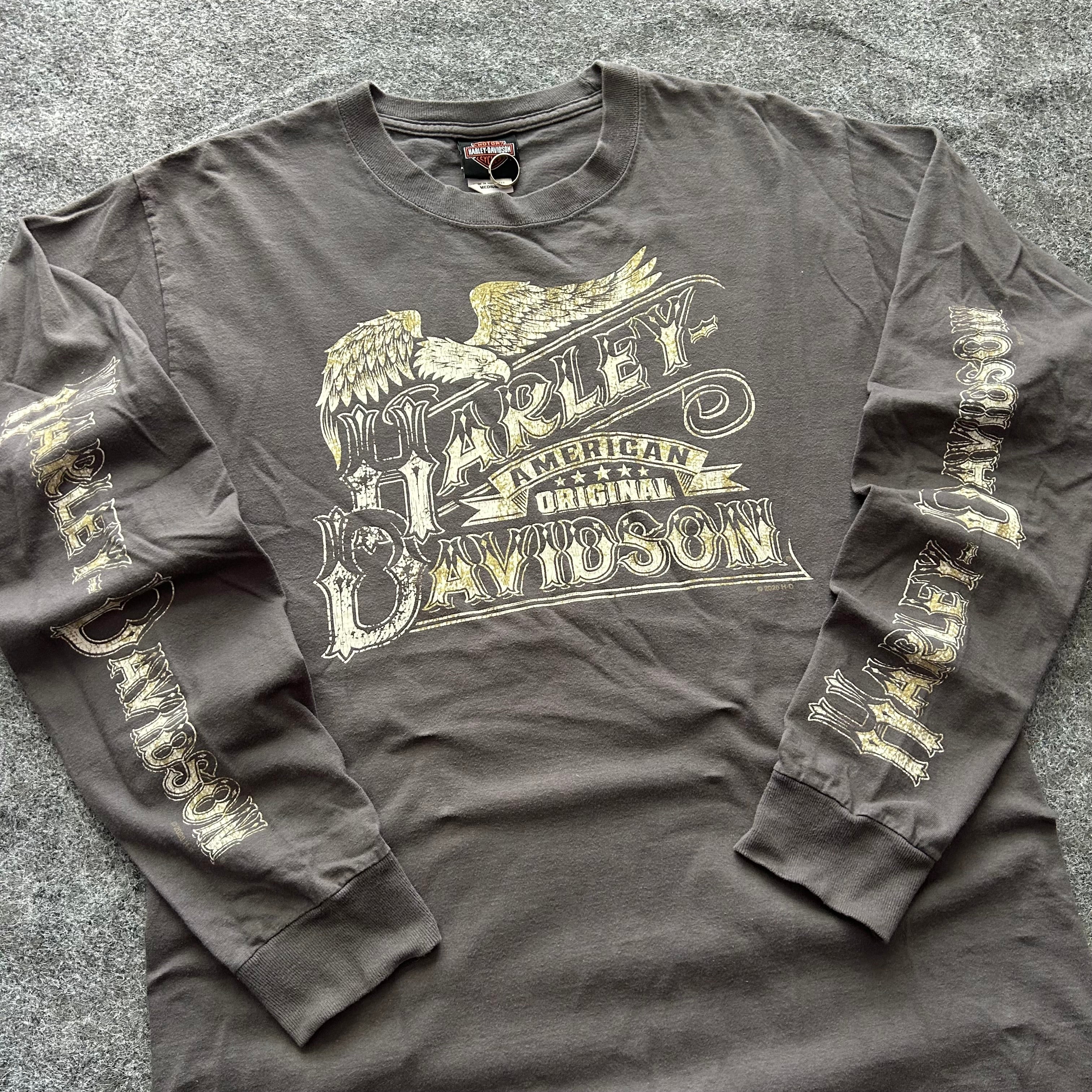 Vintage Harley Davidson American Original Long Sleeve Spell Out Shirt