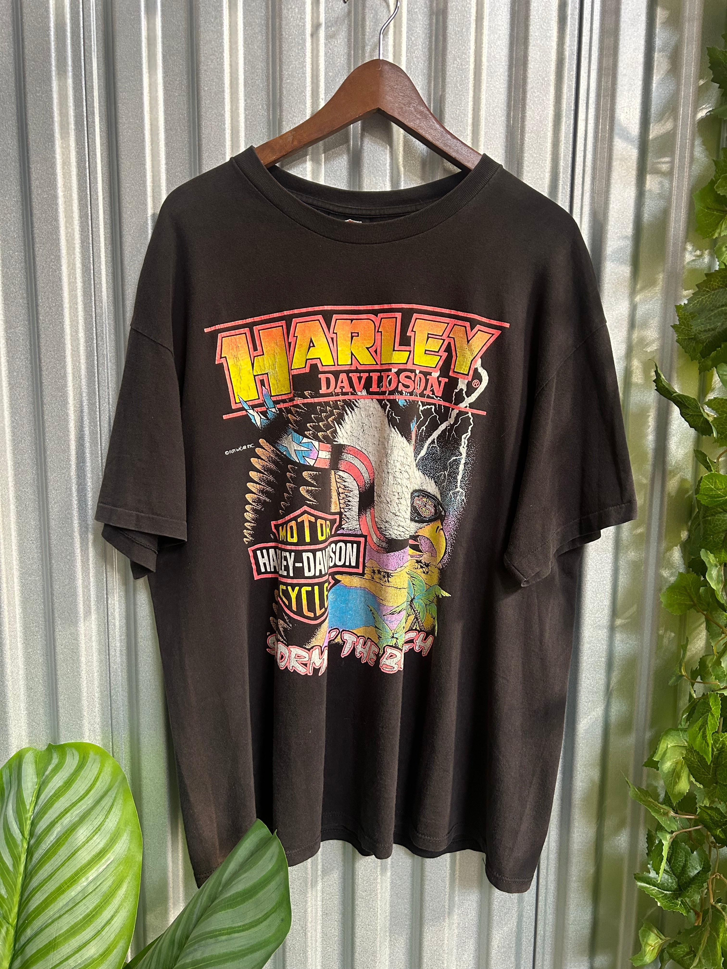 Vintage Harley Davidson Storm The Beach Eagle T-shirt - Size Xl