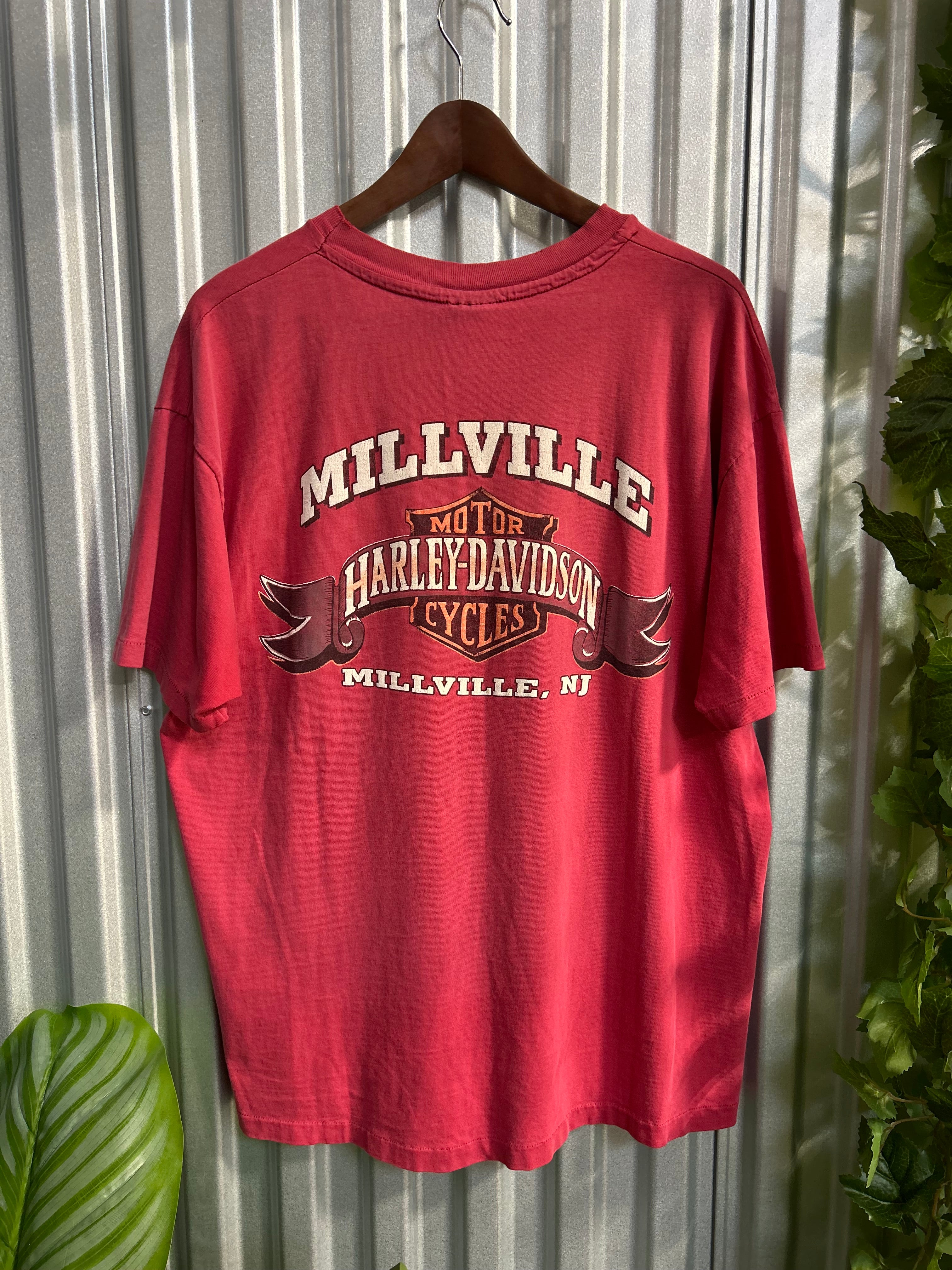 Vintage Harley Davidson Red Eagle Pocket T-shirt - Size Xl