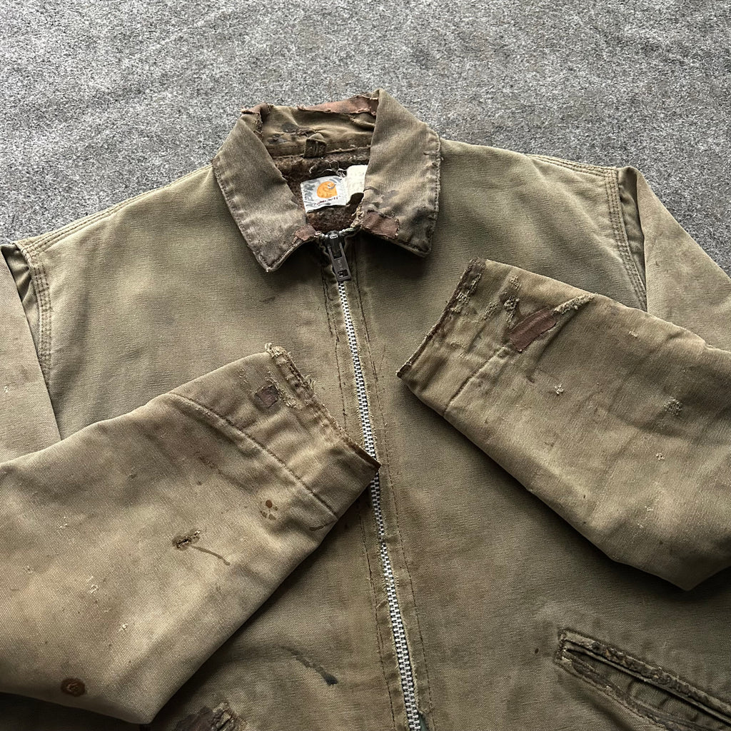 Vintage Distressed & Faded Green Carhartt Detroit Jacket