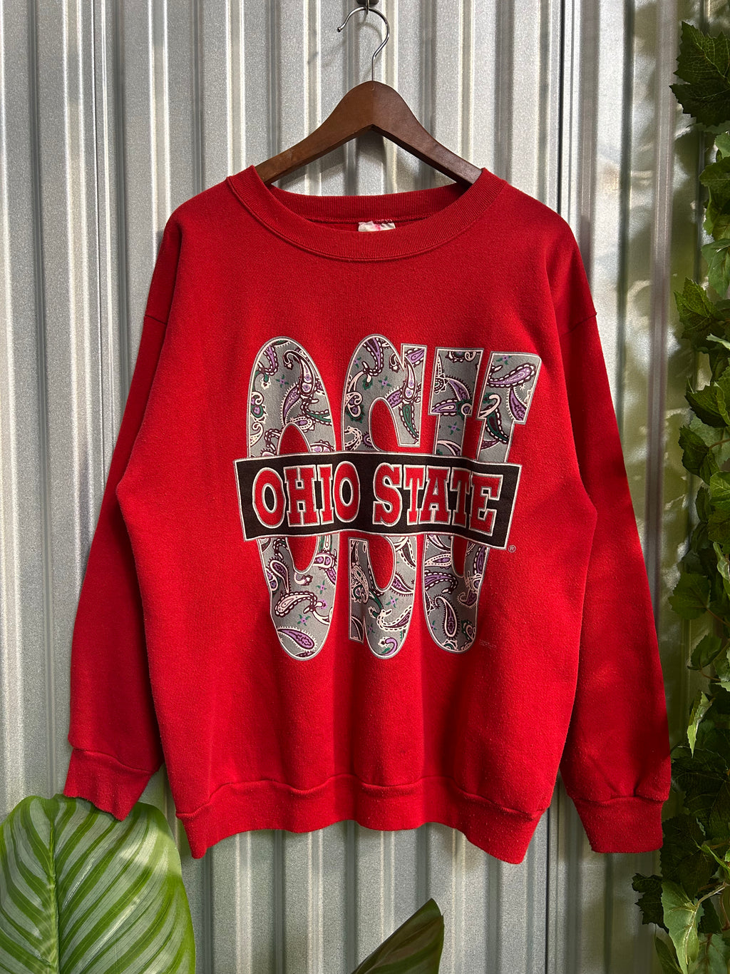 Vintage Ohio State OSU Bandana Print Crewneck- Size XL