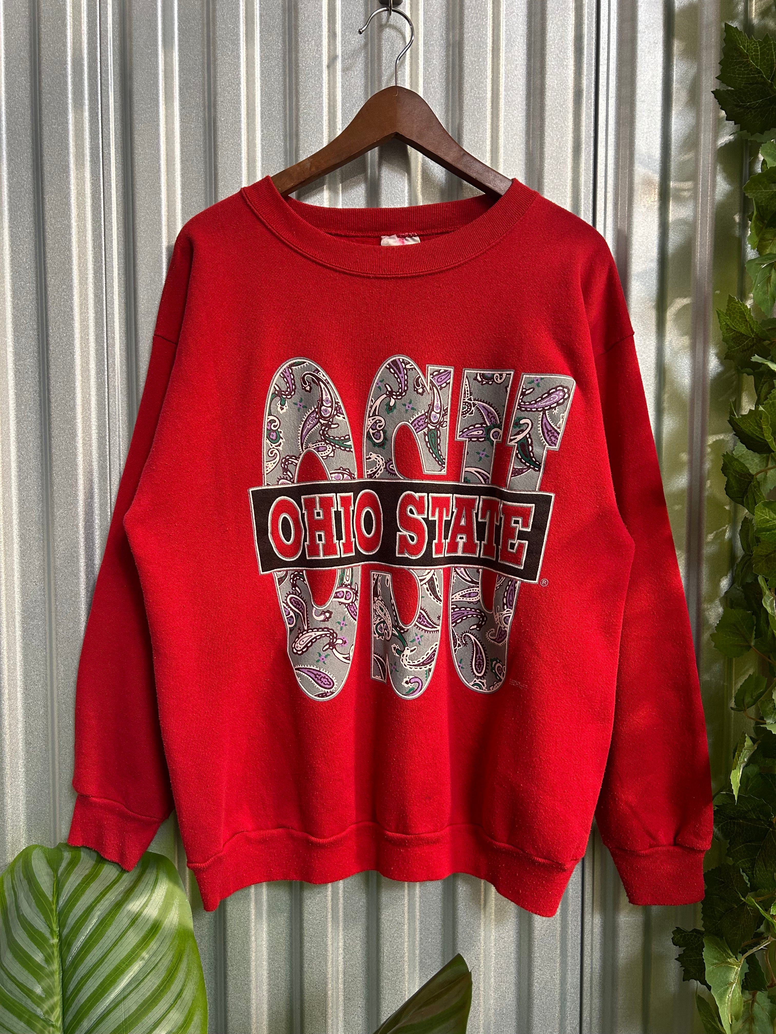 Vintage Ohio State OSU Bandana Print Crewneck- Size XL