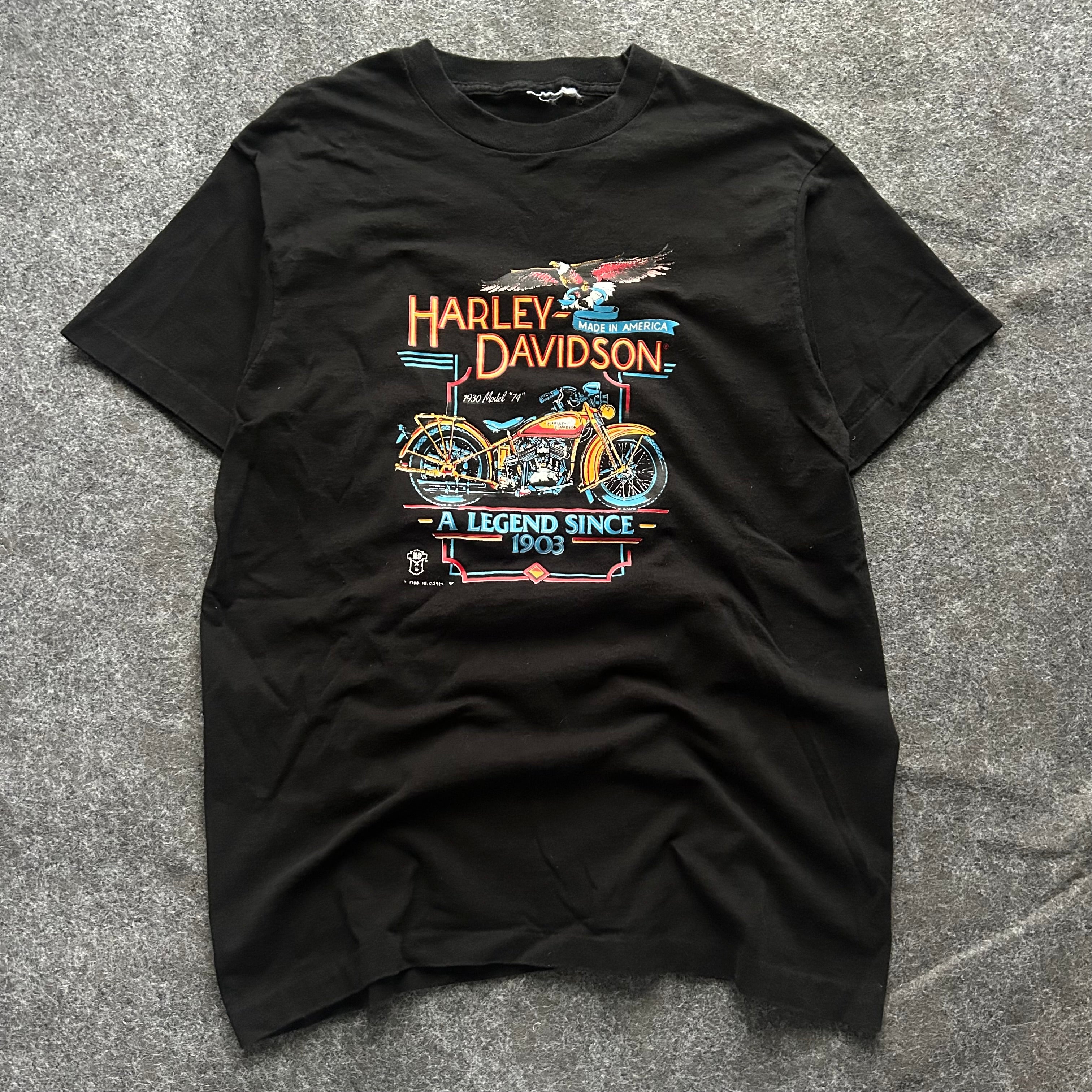 Vintage Harley Davidson Legend Since 1903 Black T-shirt