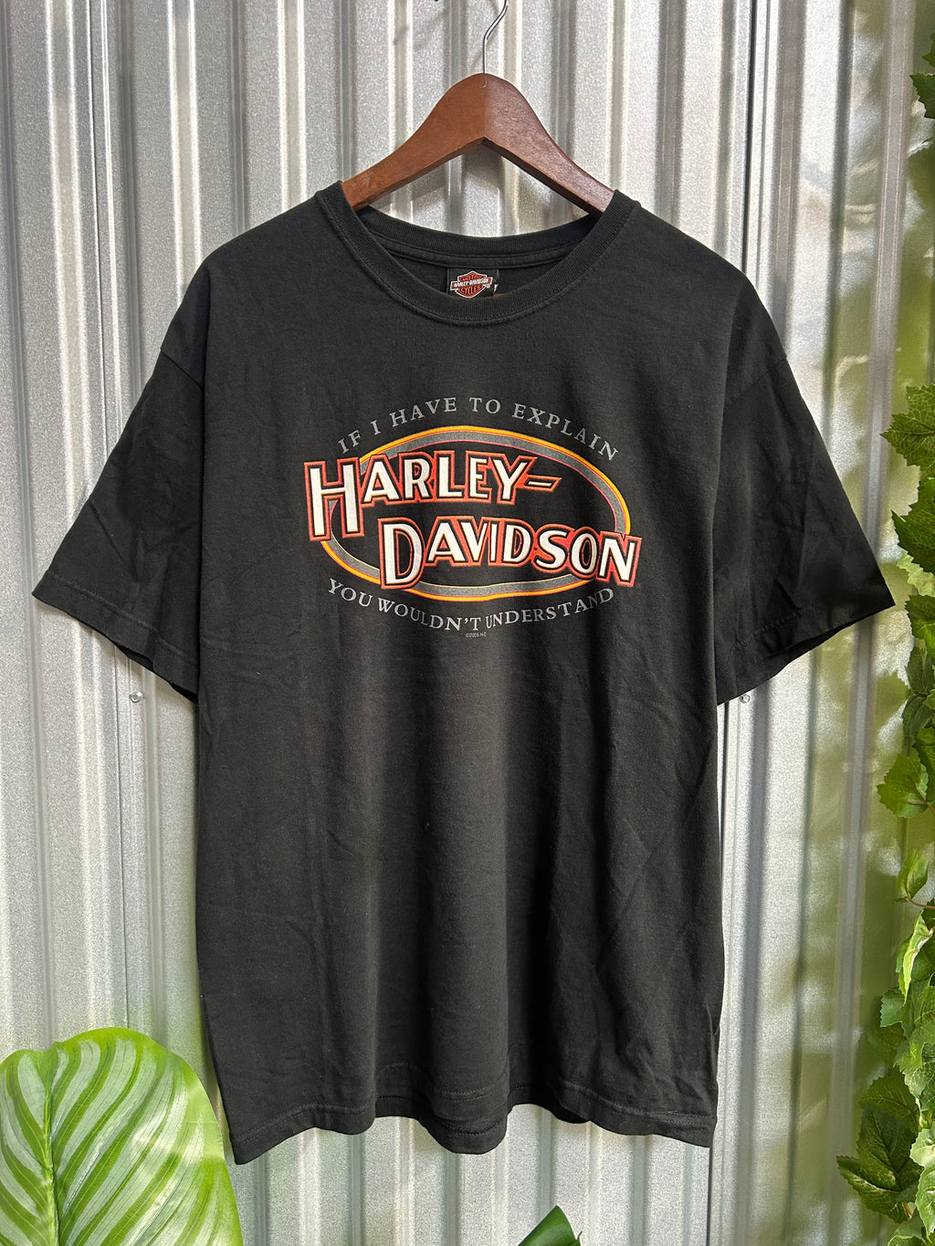 Vintage Harley Davidson Center Spell-out T-shirt - Size Large