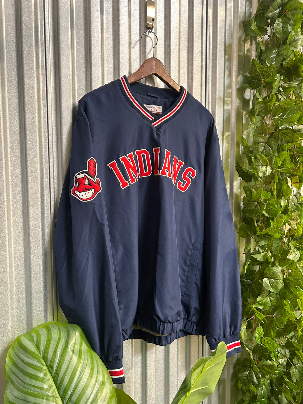 Vintage Cleveland Indians Windbreaker Pullover Jacket- Size XL