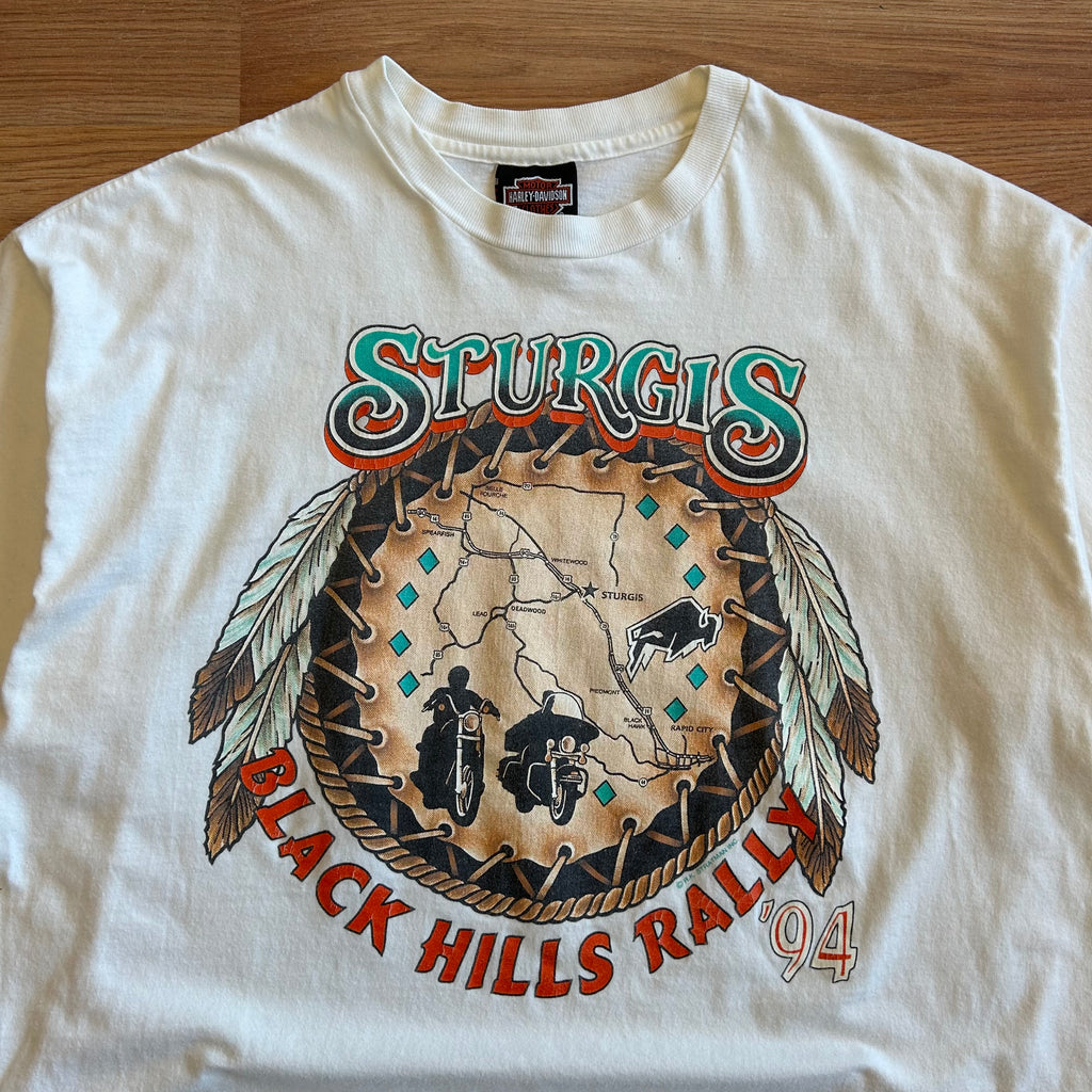 Vintage Harley Davidson Sturgis Black Hills Tribal T-shirt - Size XL