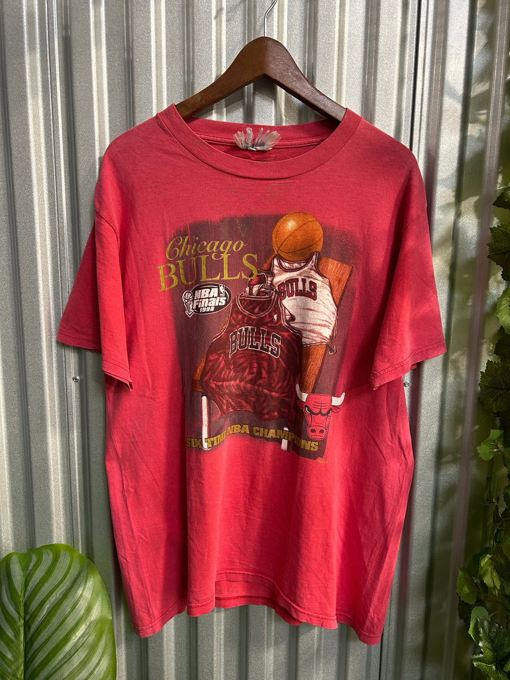 Vintage Chicago Bulls Six Time NBA Champs T-shirt - Size Large