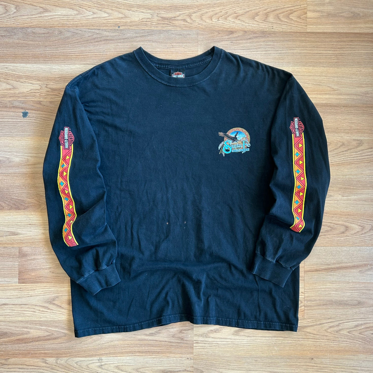 Vintage Harley Davidson Aztec Print Long Sleeve Shirt - Size 2XL