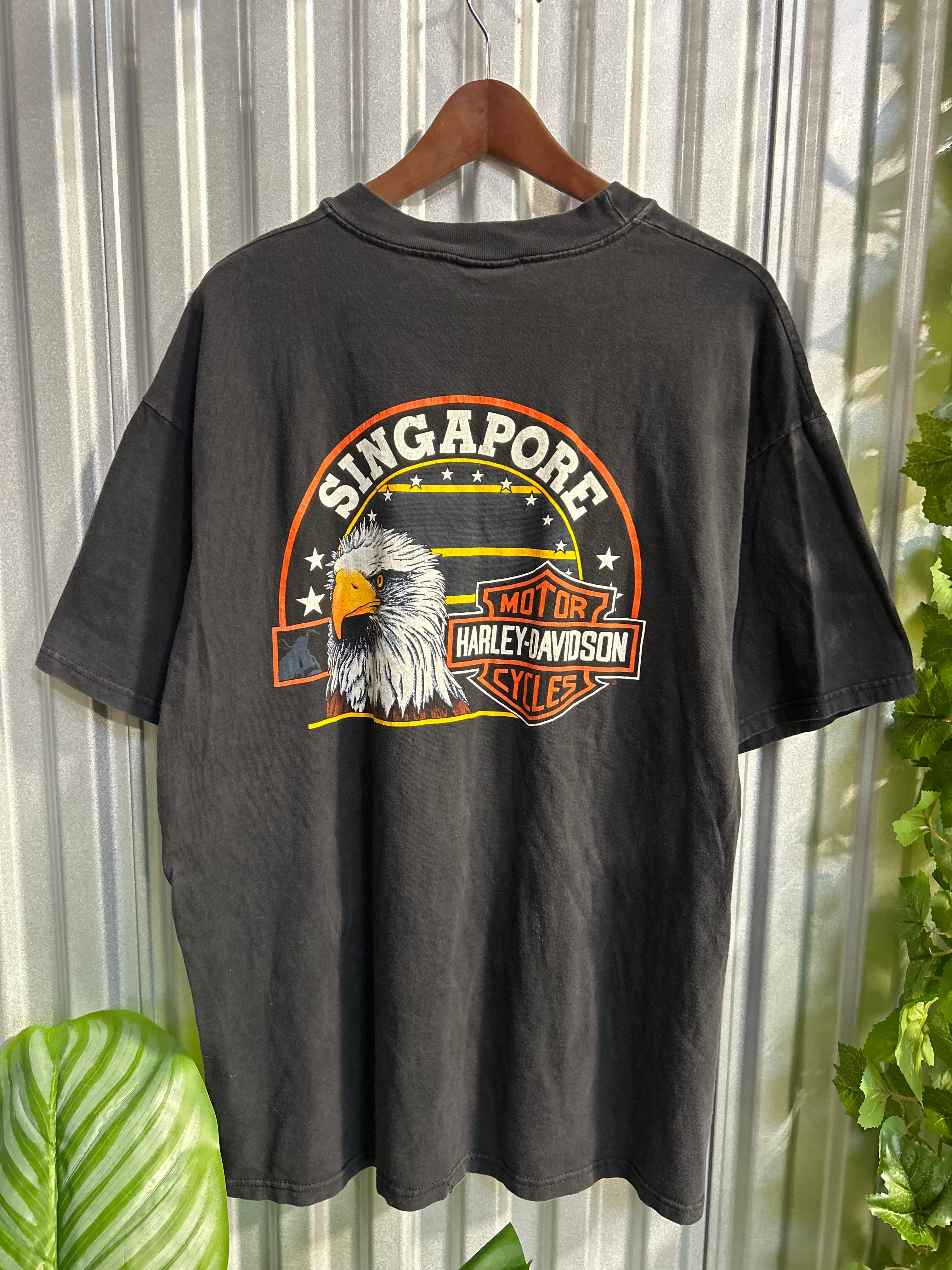Vintage Harley Davidson Ride The Legend Singapore T-shirt - Size XL