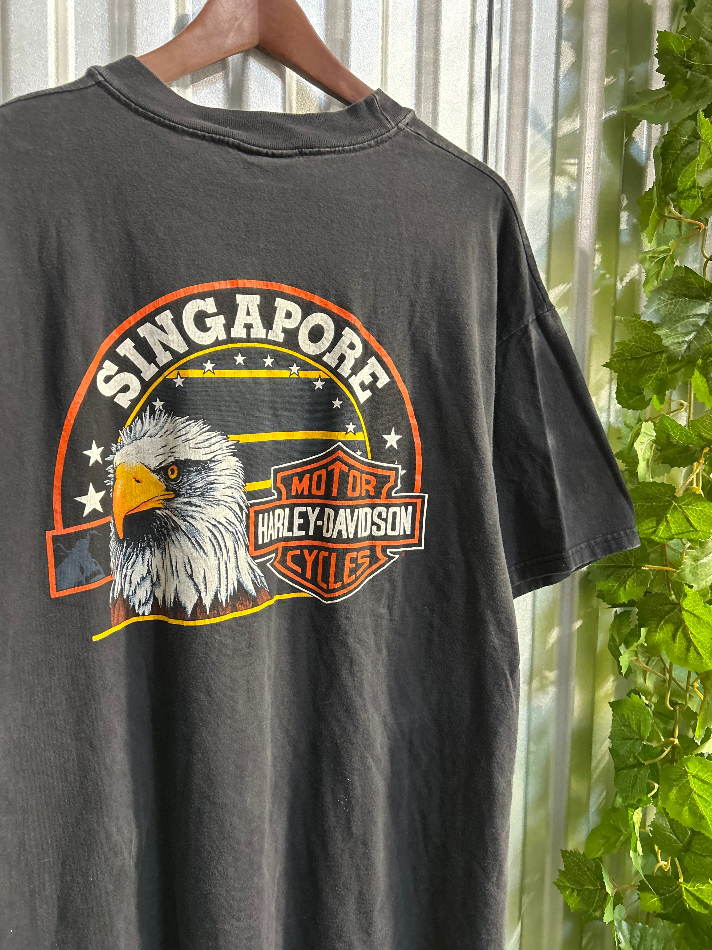 Vintage Harley Davidson Ride The Legend Singapore T-shirt - Size XL