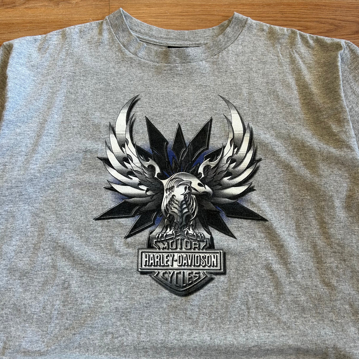 Vintage Harley Davidson Metallic Eagle T-shirt - Size XL