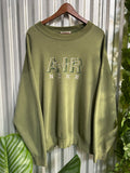 Vintage Nike Air Embroidered Green Bootleg Crewneck - Size XL