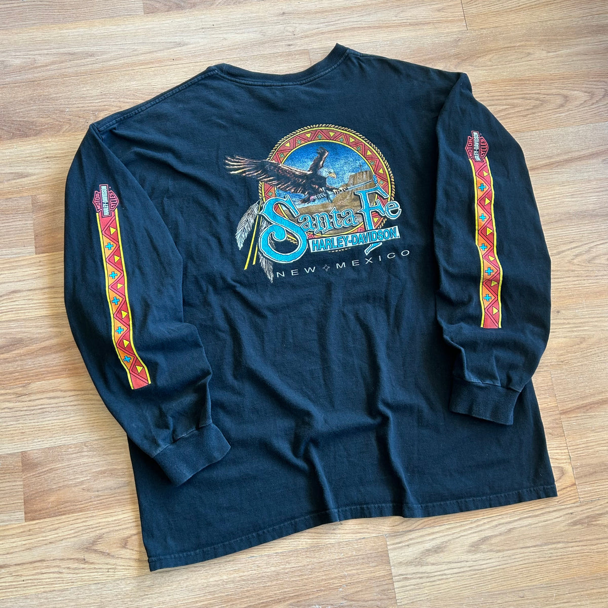 Vintage Harley Davidson Aztec Print Long Sleeve Shirt - Size 2XL