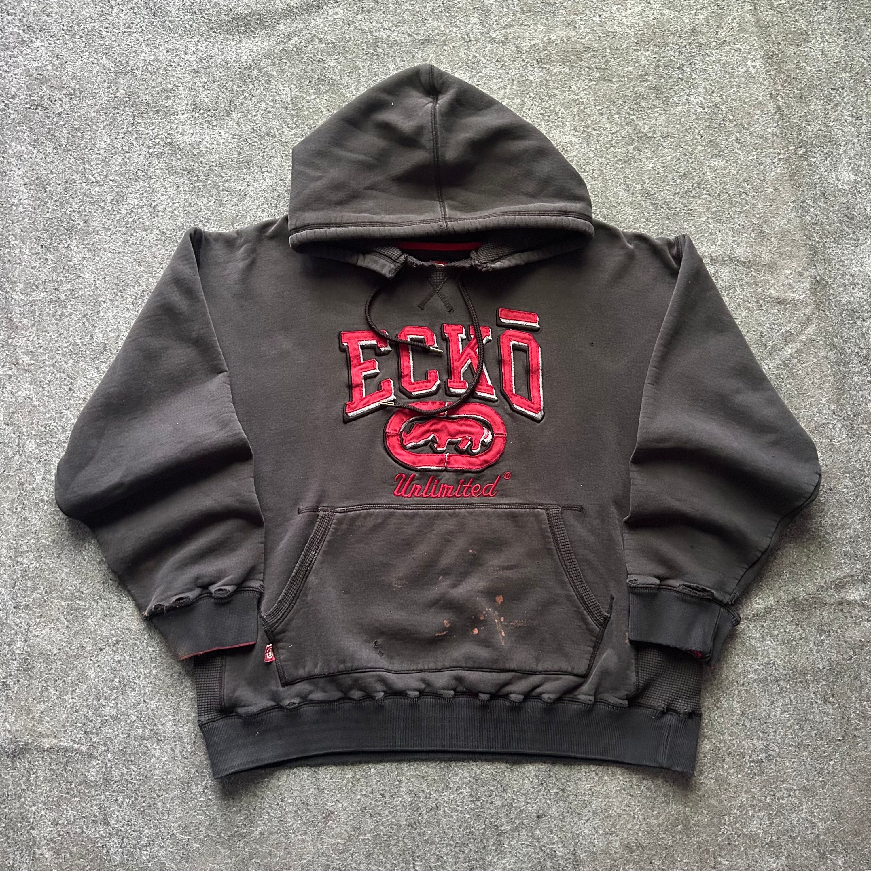 Vintage Distressed Ecko Unlimited Embroidered Hoodie