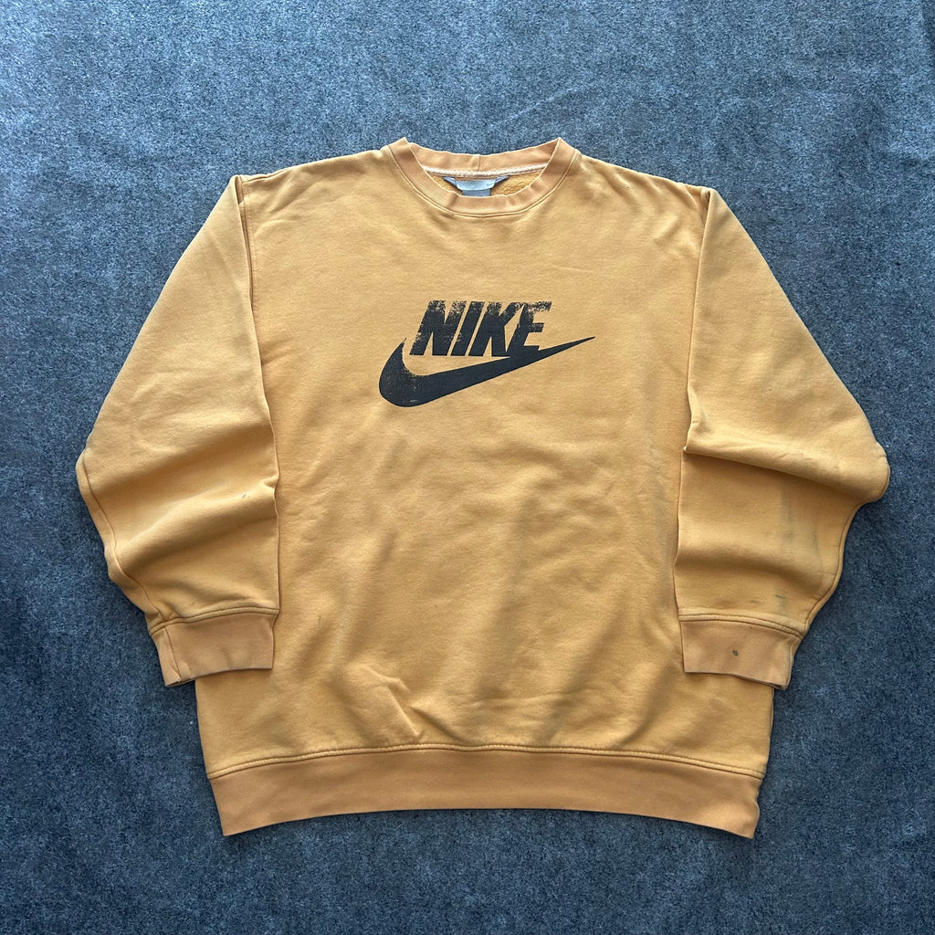 Vintage Nike Y2K Yellow Faded Crewneck