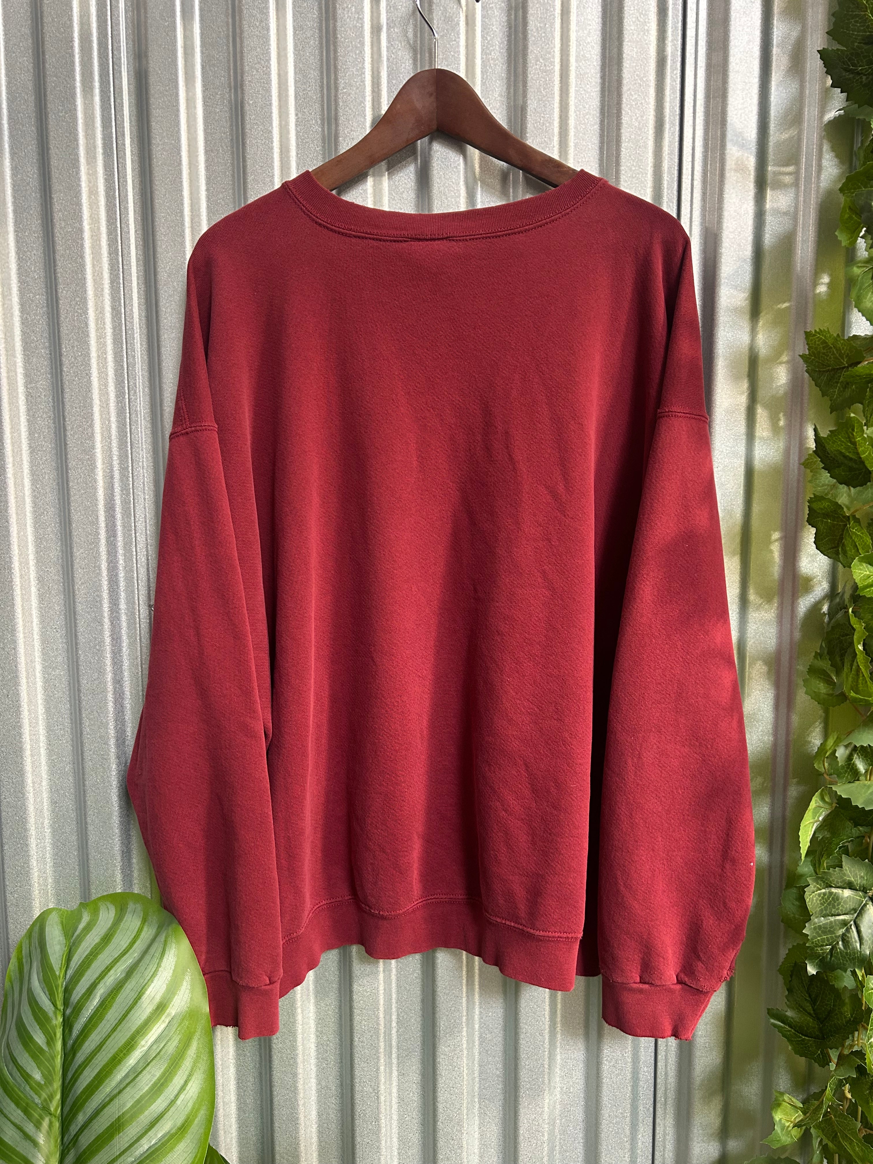 Vintage Nike Burgundy Red Spell-out Crewneck - Size XL