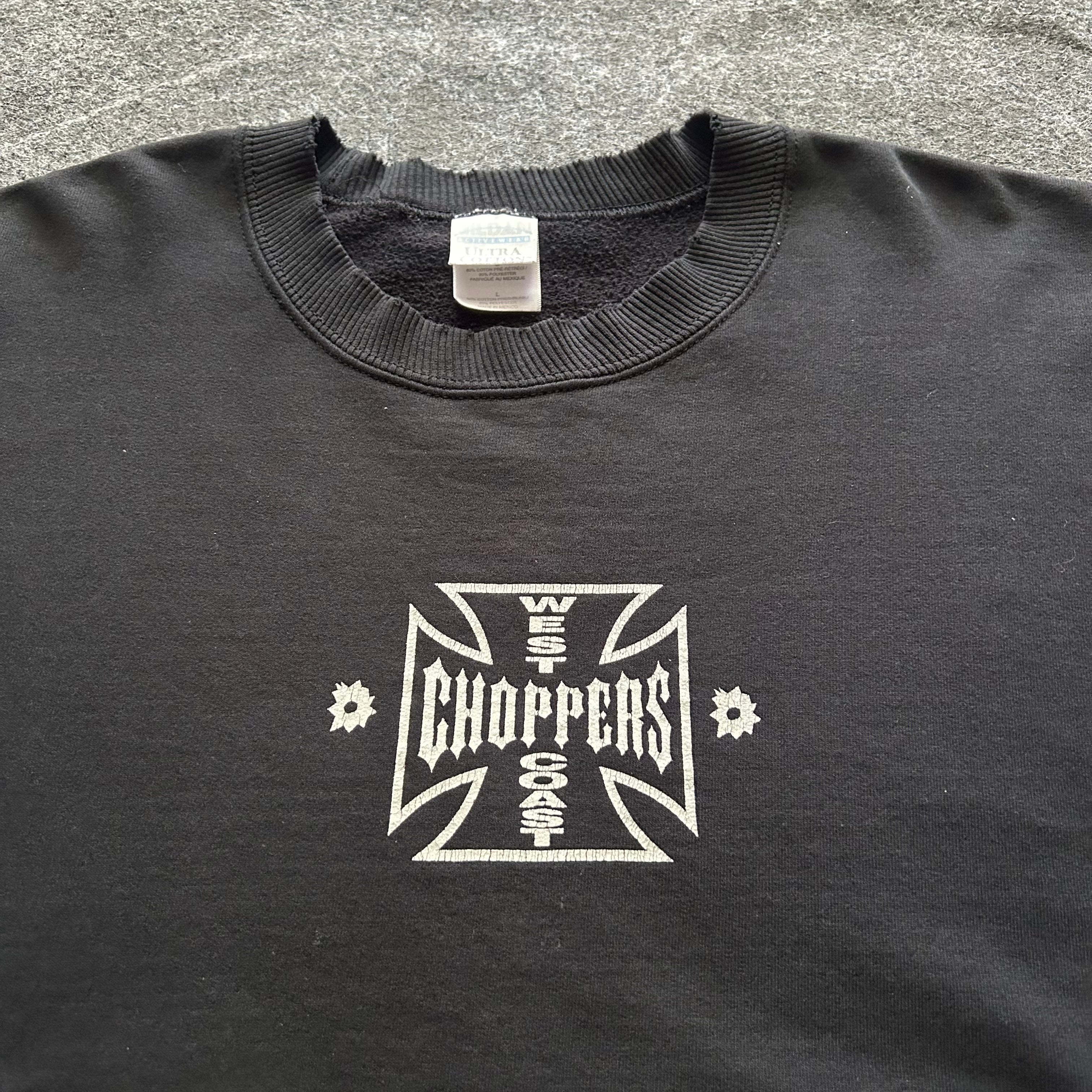 Vintage West Coast Choppers Bullet Hole Cropped Crewneck