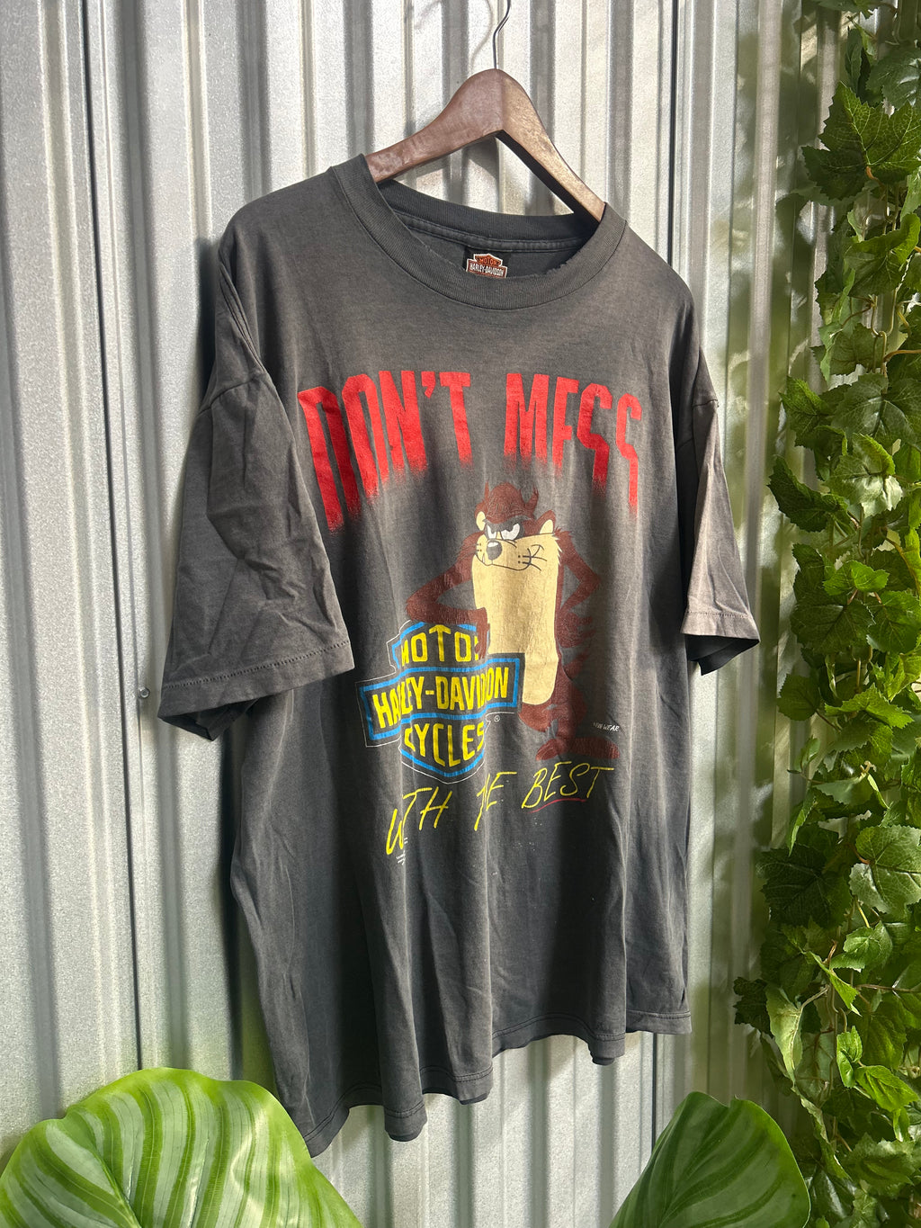 Vintage Harley Davidson Tasmanian Devil Don’t Mess With The Best Faded T-shirt - Size XL