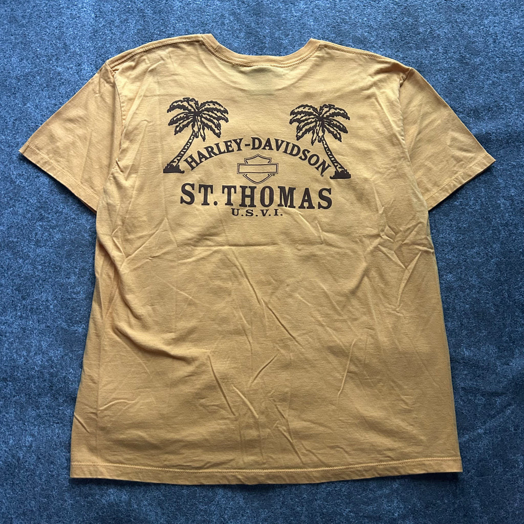 Vintage Harley Davidson St. Thomas U.S.V.I. Yellow T-shirt