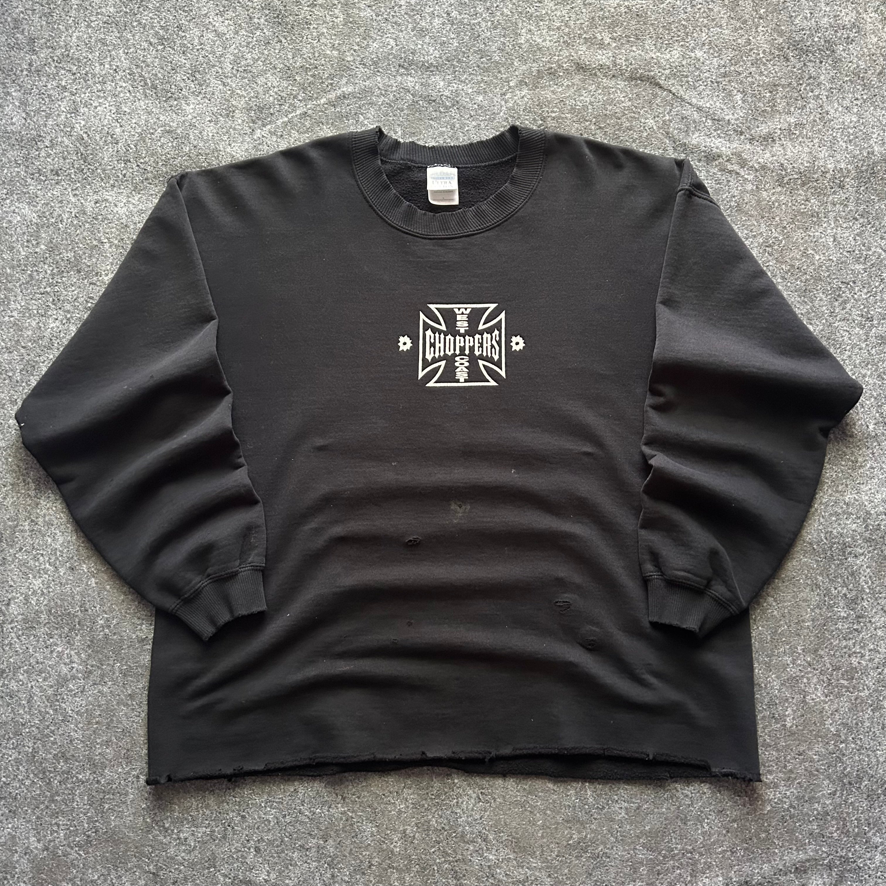 Vintage West Coast Choppers Bullet Hole Cropped Crewneck
