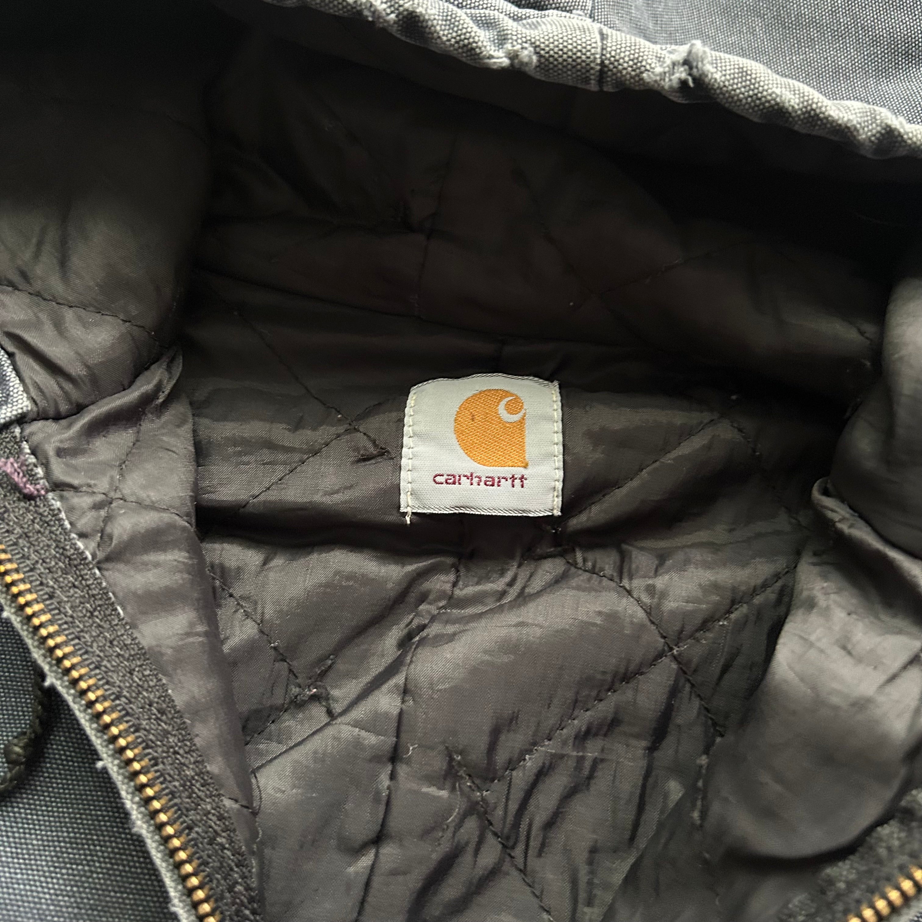 Vintage Distressed Navy Blue Carhartt Hooded Jacket