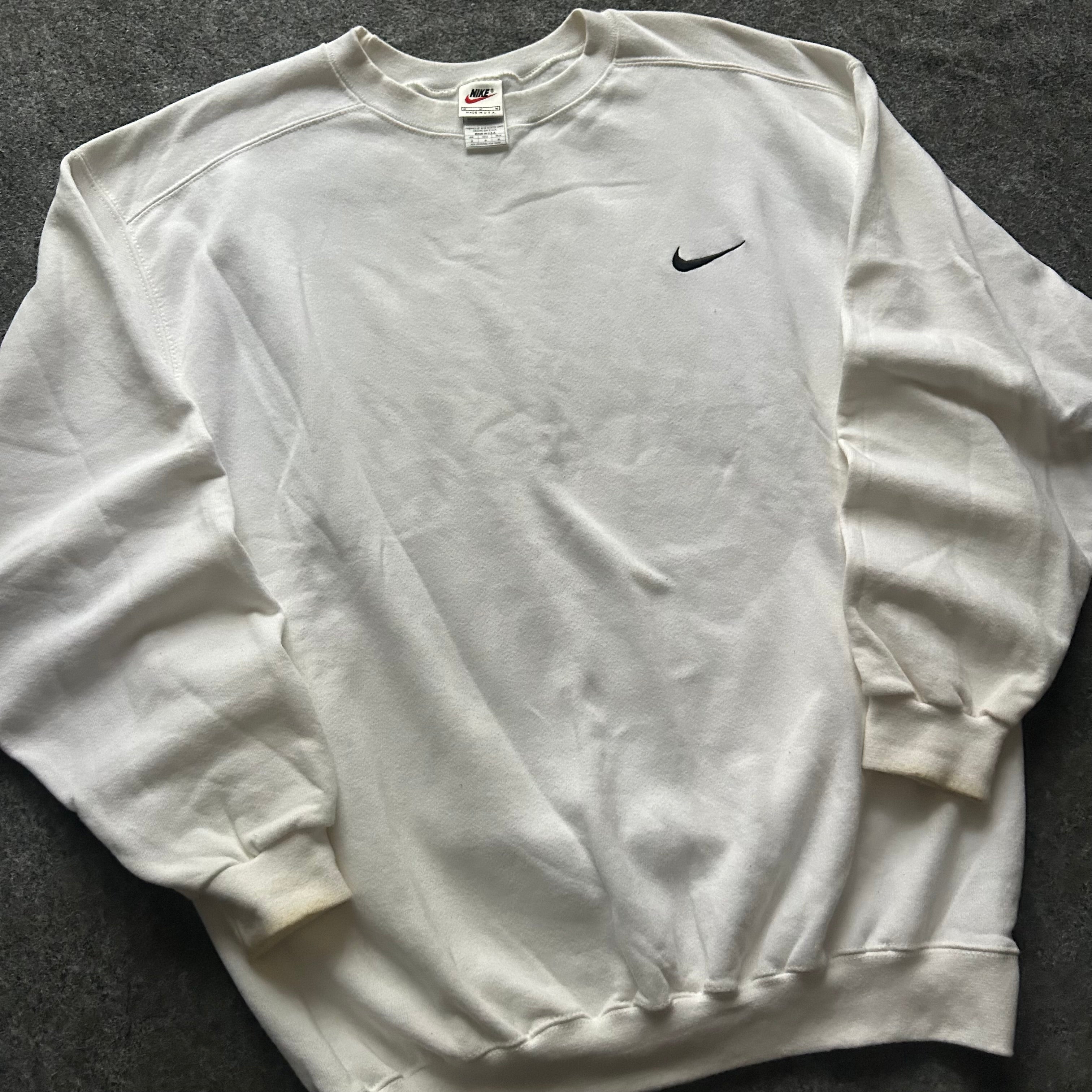 Vintage Nike Swoosh White Crewneck