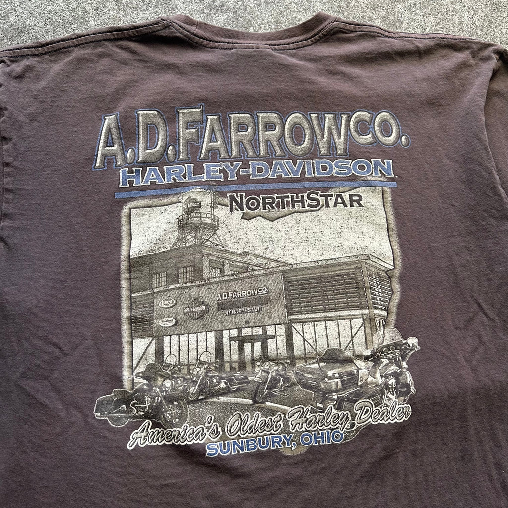 Vintage Faded Harley Davidson Blue Flame T-shirt