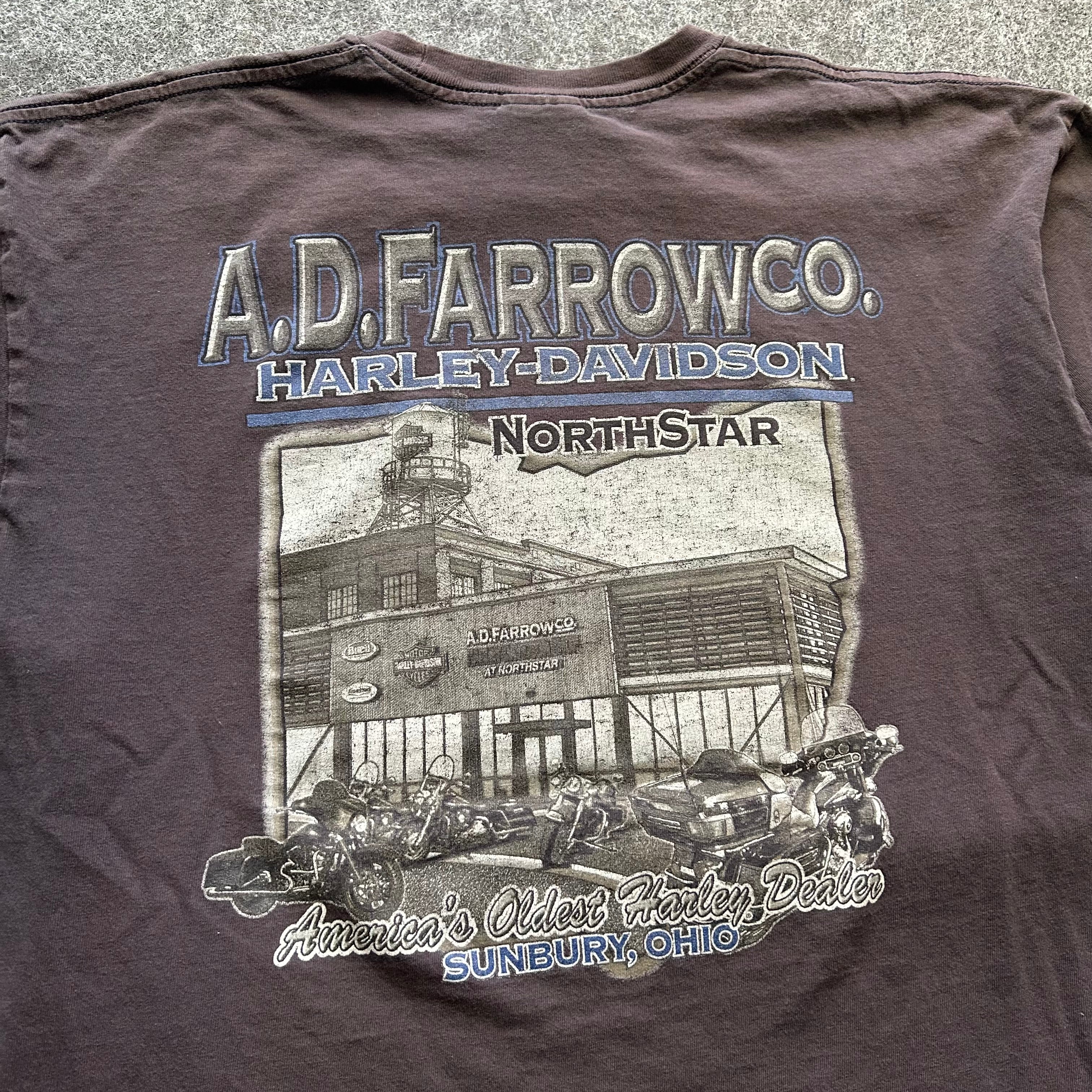 Vintage Faded Harley Davidson Blue Flame T-shirt