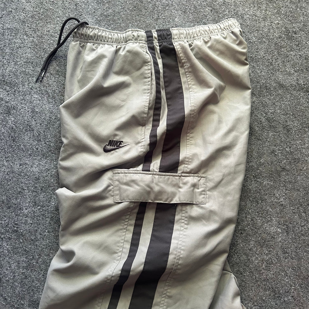Vintage Nike Y2K Gray Striped Track Pants
