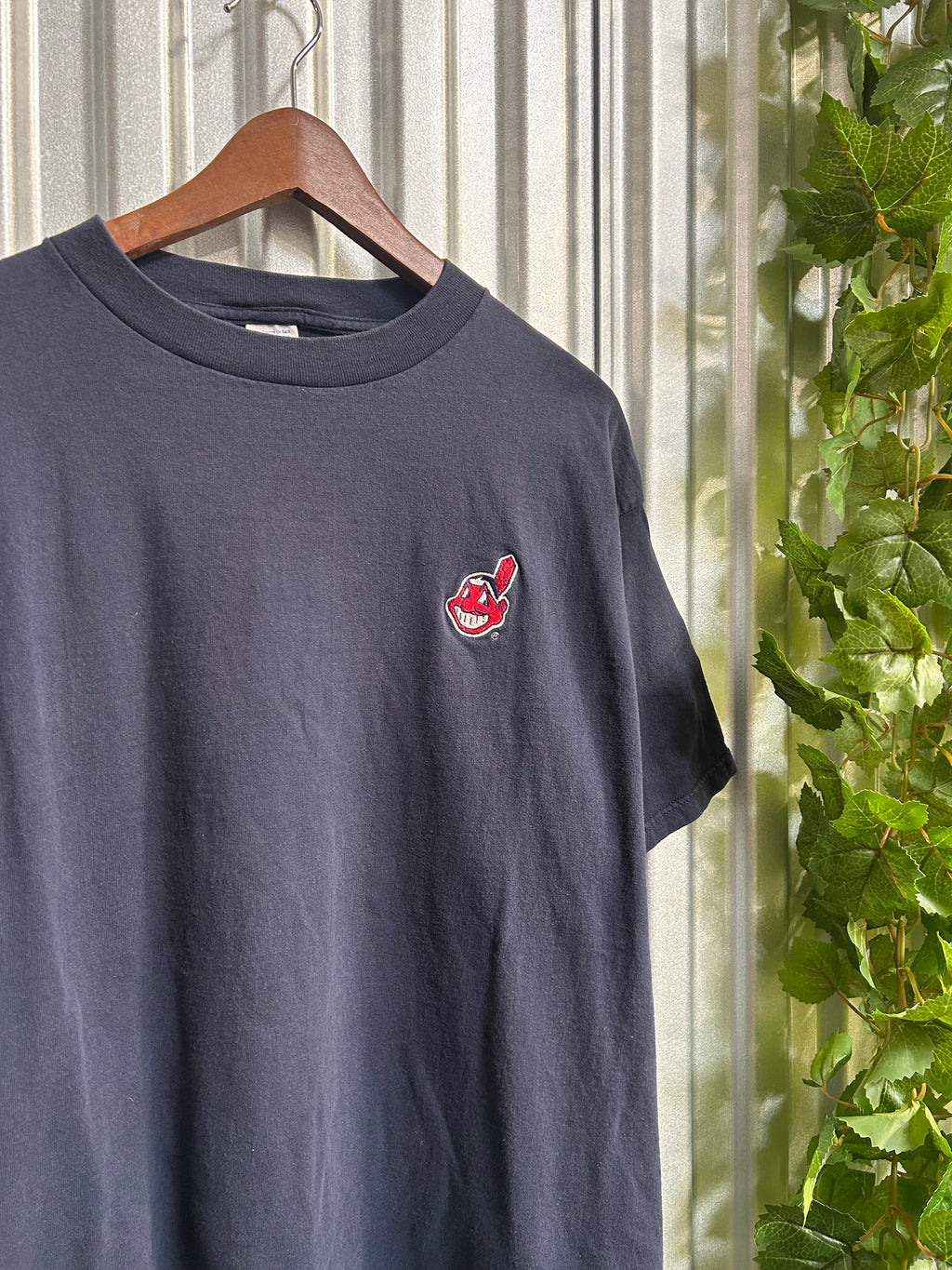 Vintage Cleveland Indians Embroidered Wahoo T-shirt - Size XL