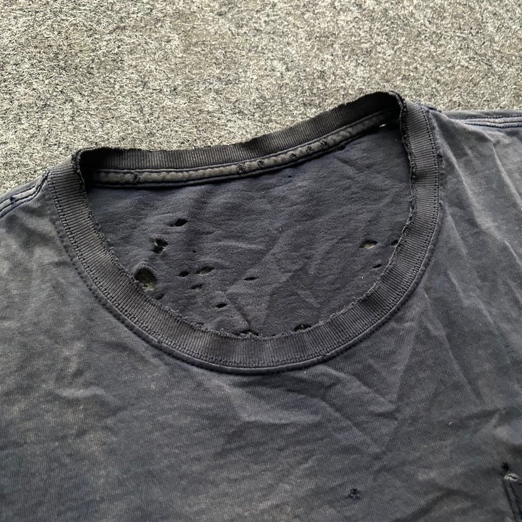 Vintage Thrashed & Faded Navy Blue Pocket T-shirt