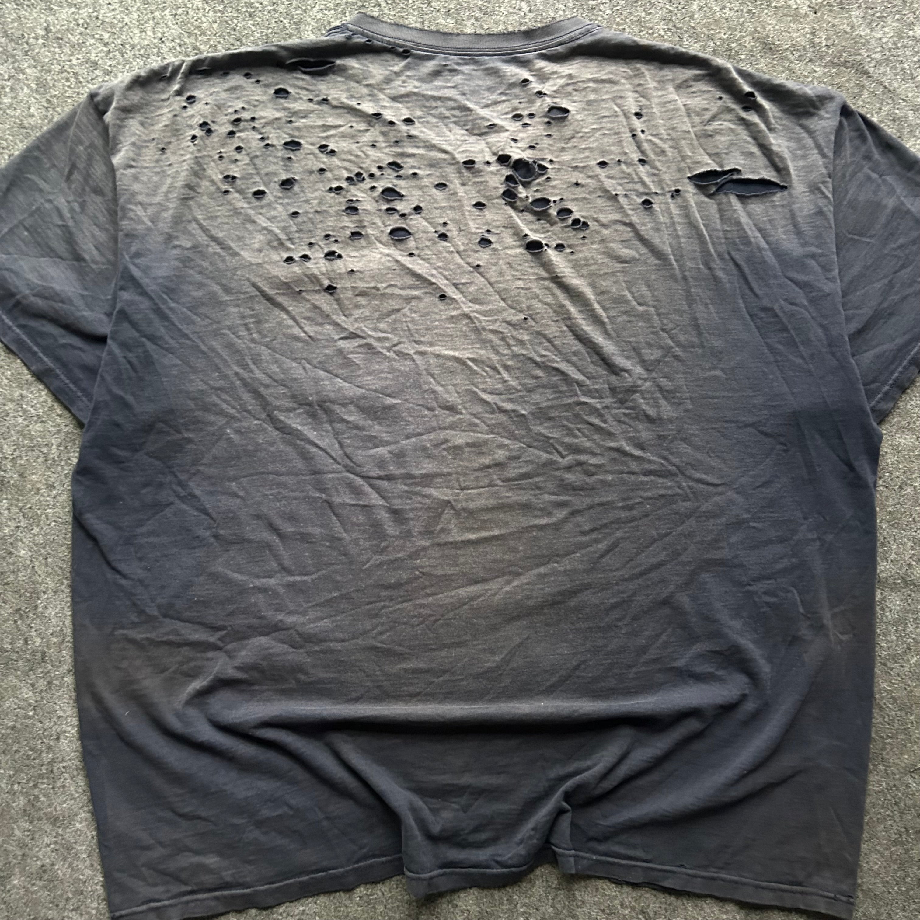 Vintage Thrashed & Faded Navy Blue Pocket T-shirt