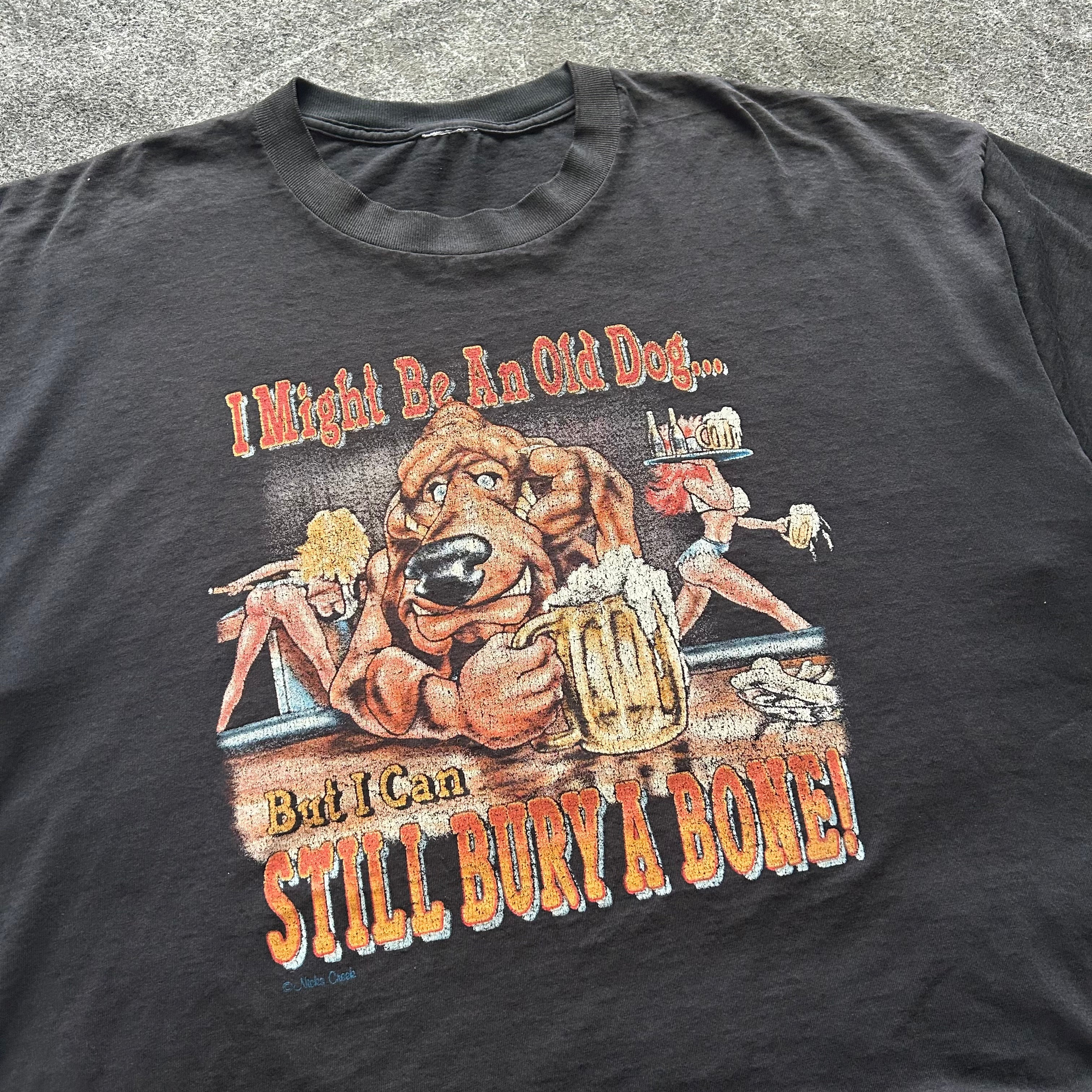 Vintage Old Dog Still Bury A Bone T-shirt