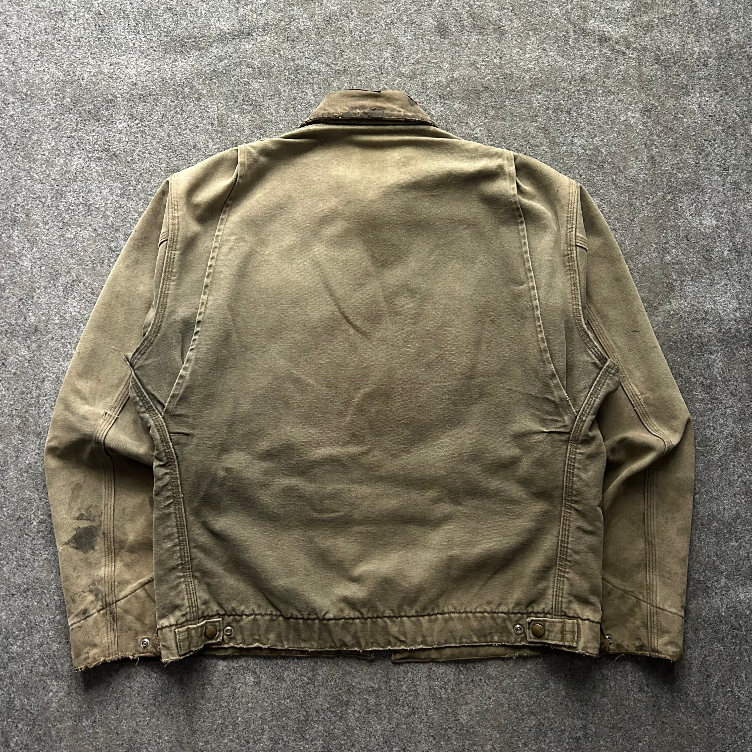 Vintage Distressed & Faded Green Carhartt Detroit Jacket