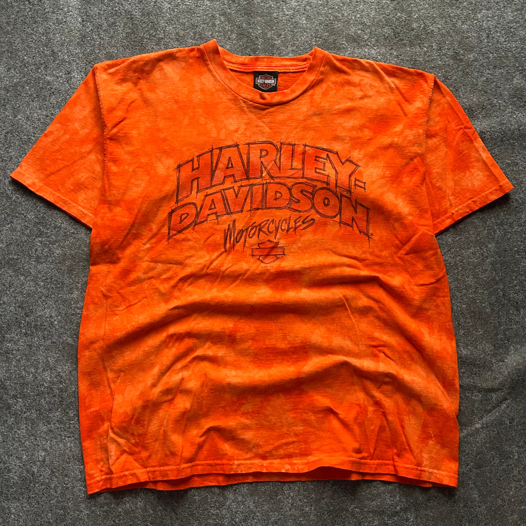 Vintage Harley Davidson Hollywood California Orange T-shirt