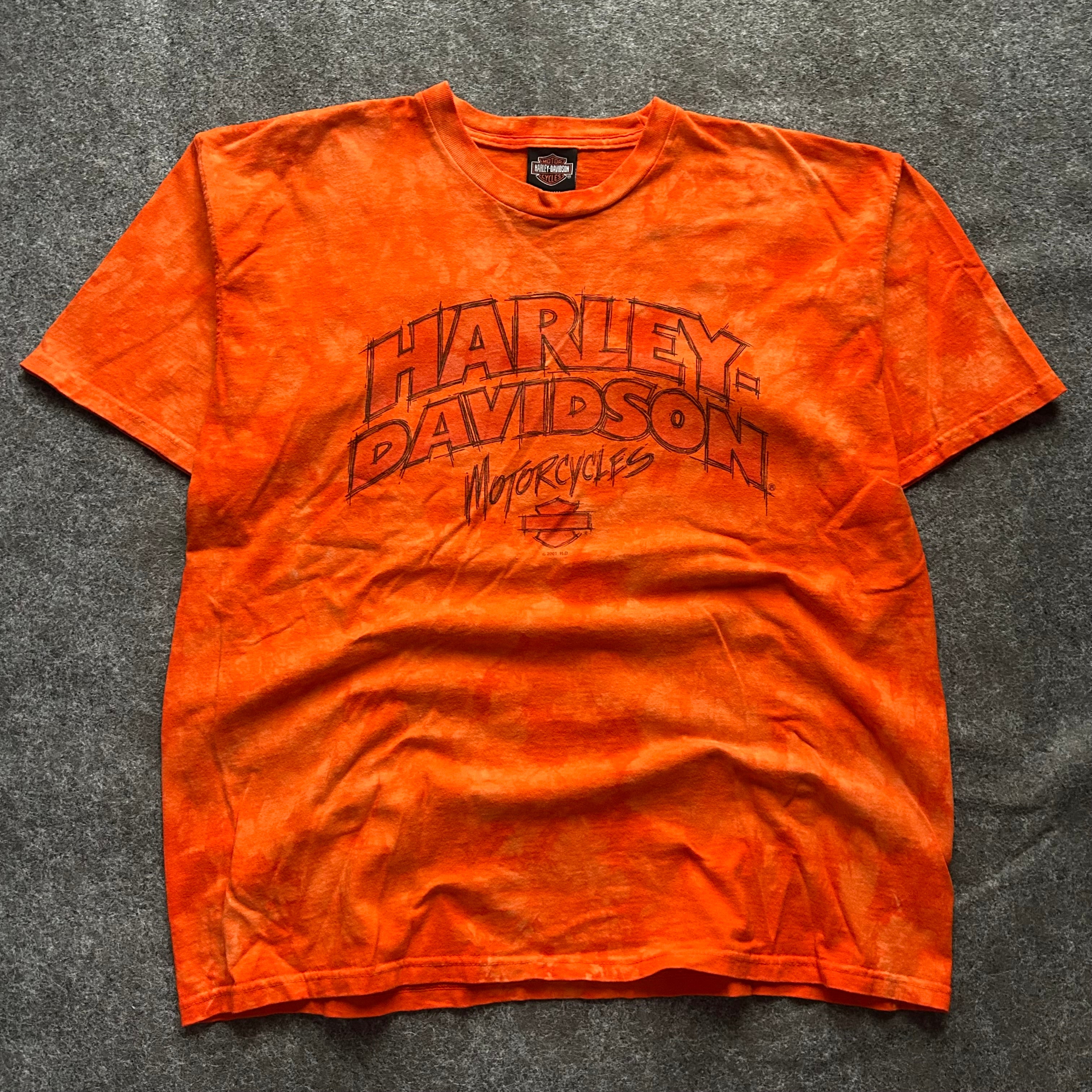 Vintage Harley Davidson Hollywood California Orange T-shirt