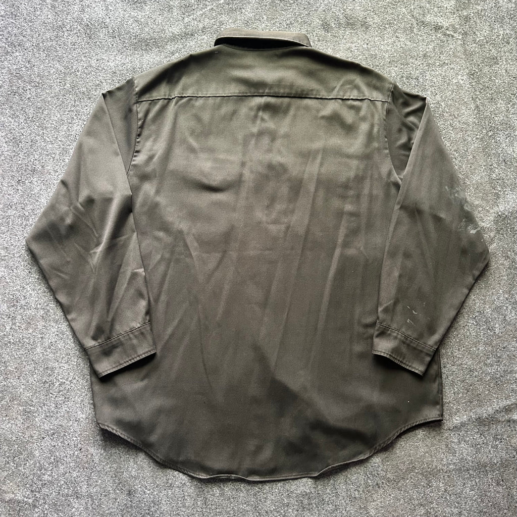 Vintage Distressed Olive Big Mac Long Sleeve Button Up Shirt